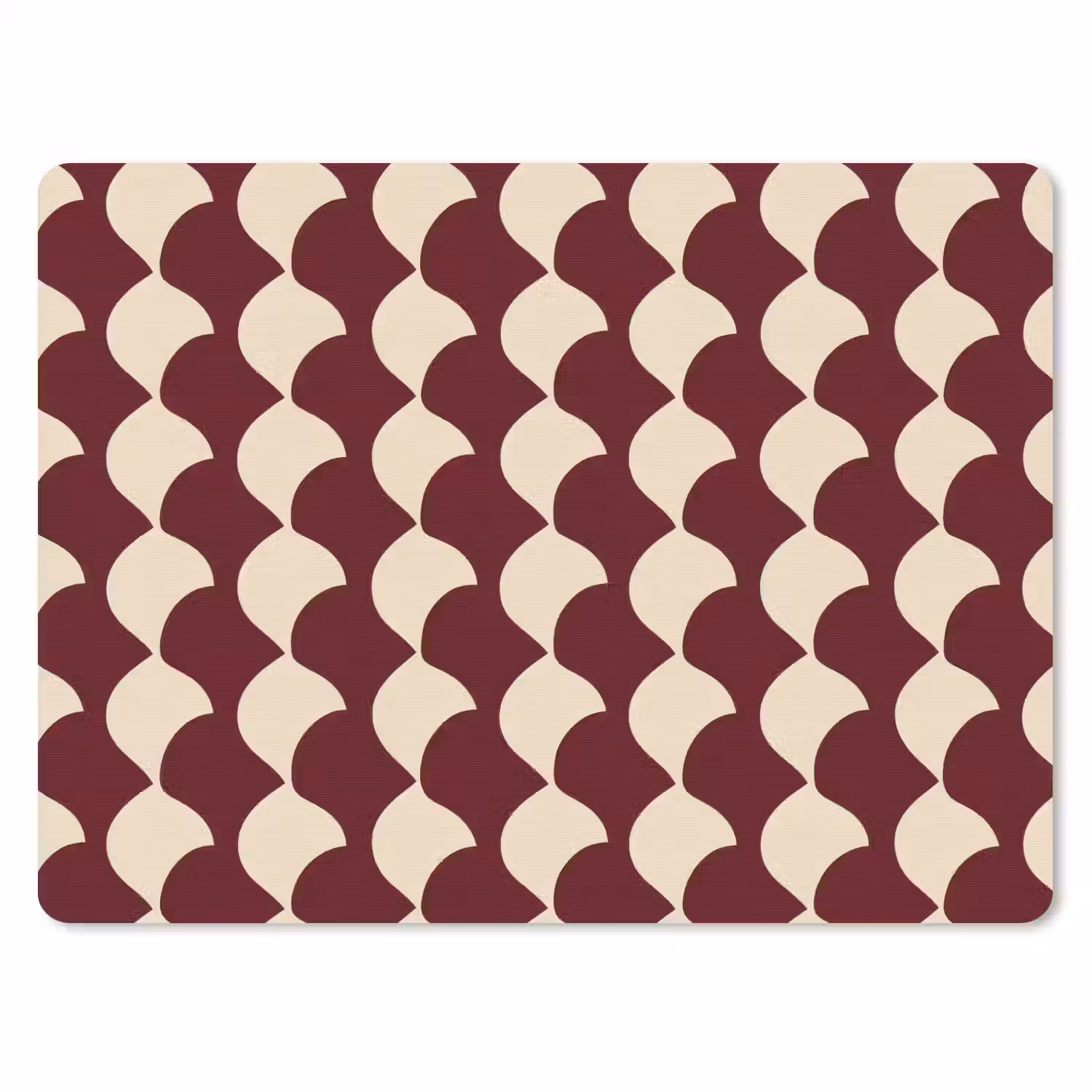 Rood - Tegelpatroon - Crème muismat rubber klein 262 -3d