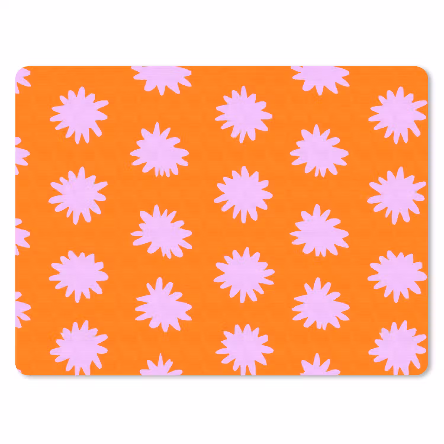 Retro - Bloemen - Oranje muismat rubber klein 262 -3d