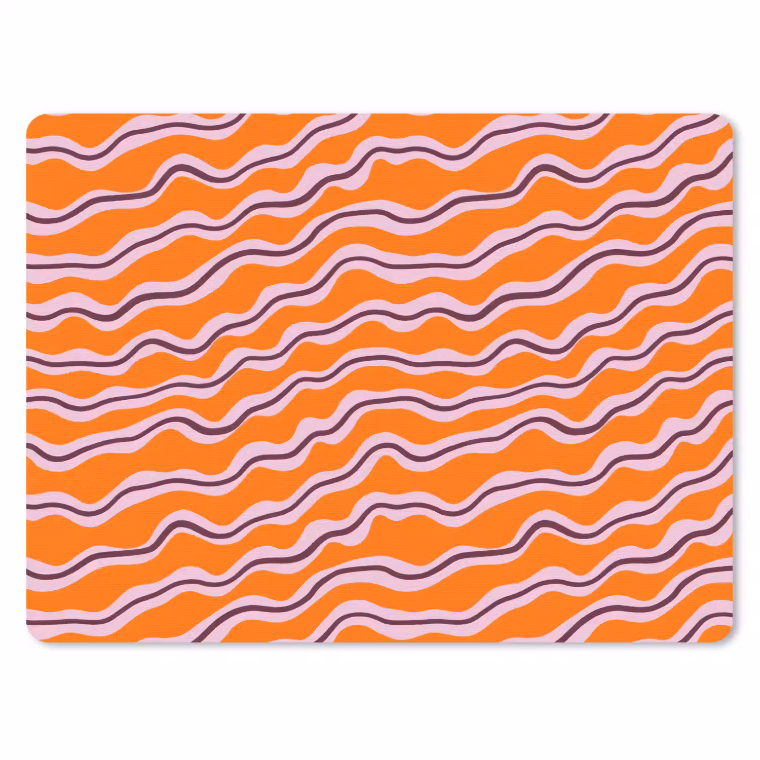 Retro - Golvend - Oranje muismat rubber klein 262 -3d