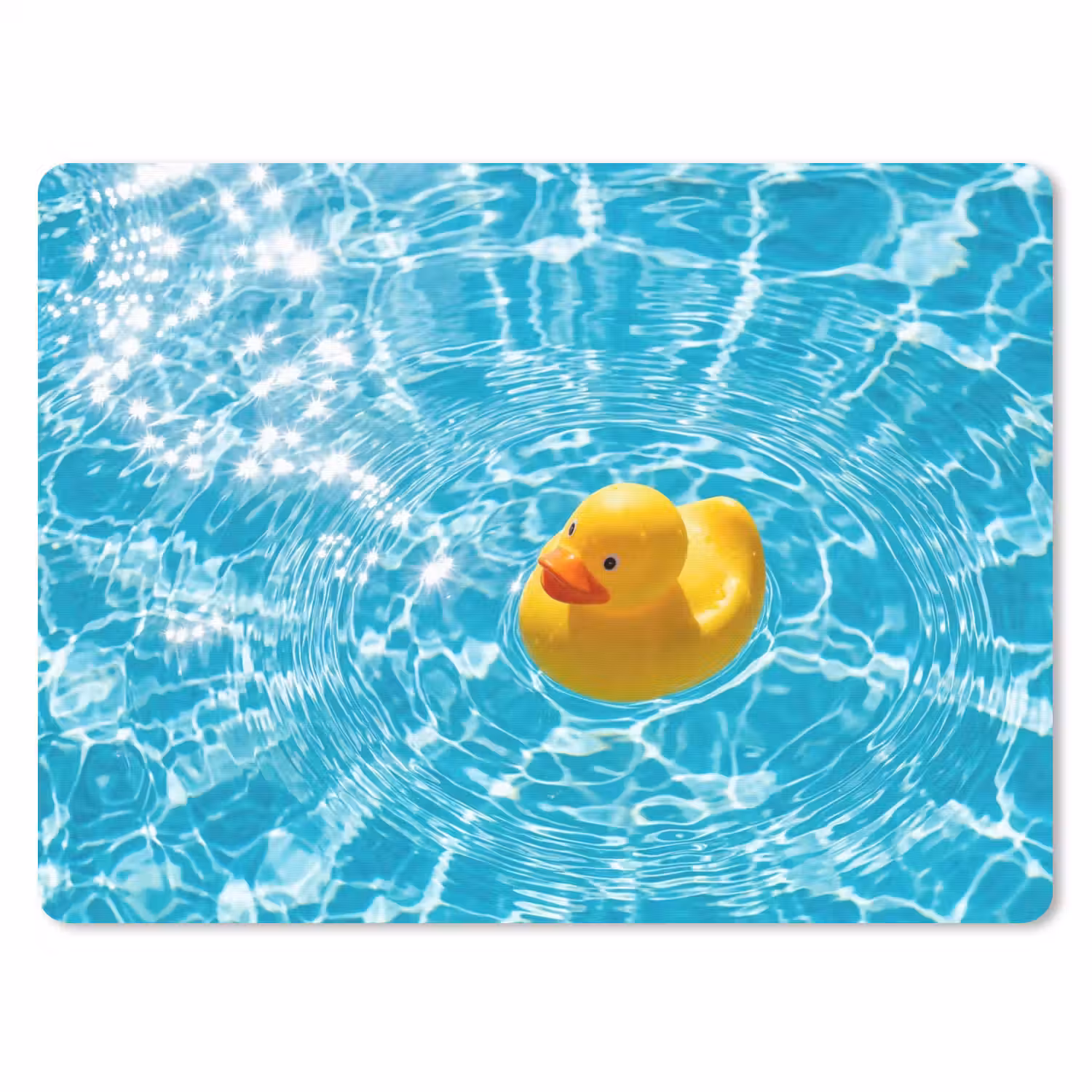 Badeend - Dobberen - Blauw muismat rubber klein -3d