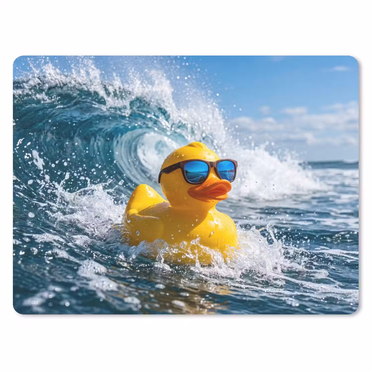 Badeend - Stoer - Golven muismat rubber klein -3d