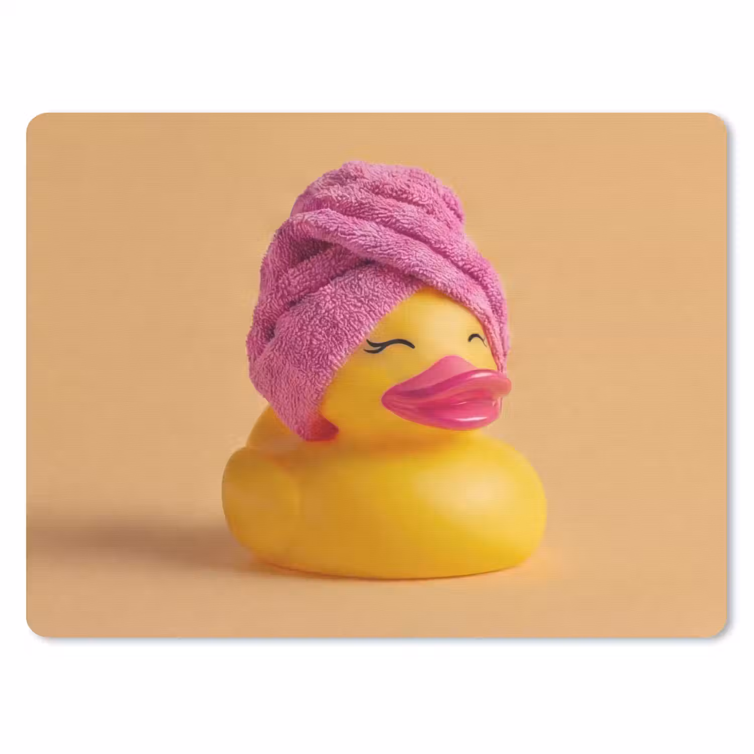 Badeend - Handdoek - Kleurrijk muismat rubber klein -3d