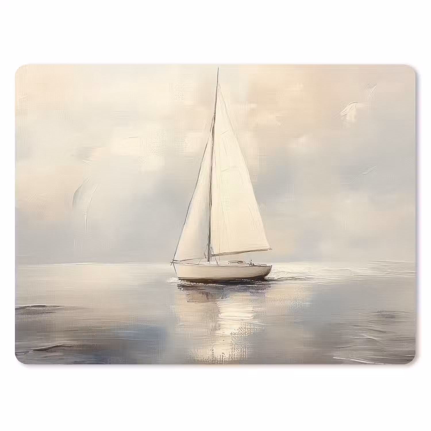 Zeilschip - Zee - Bewolkt muismat rubber klein -3d