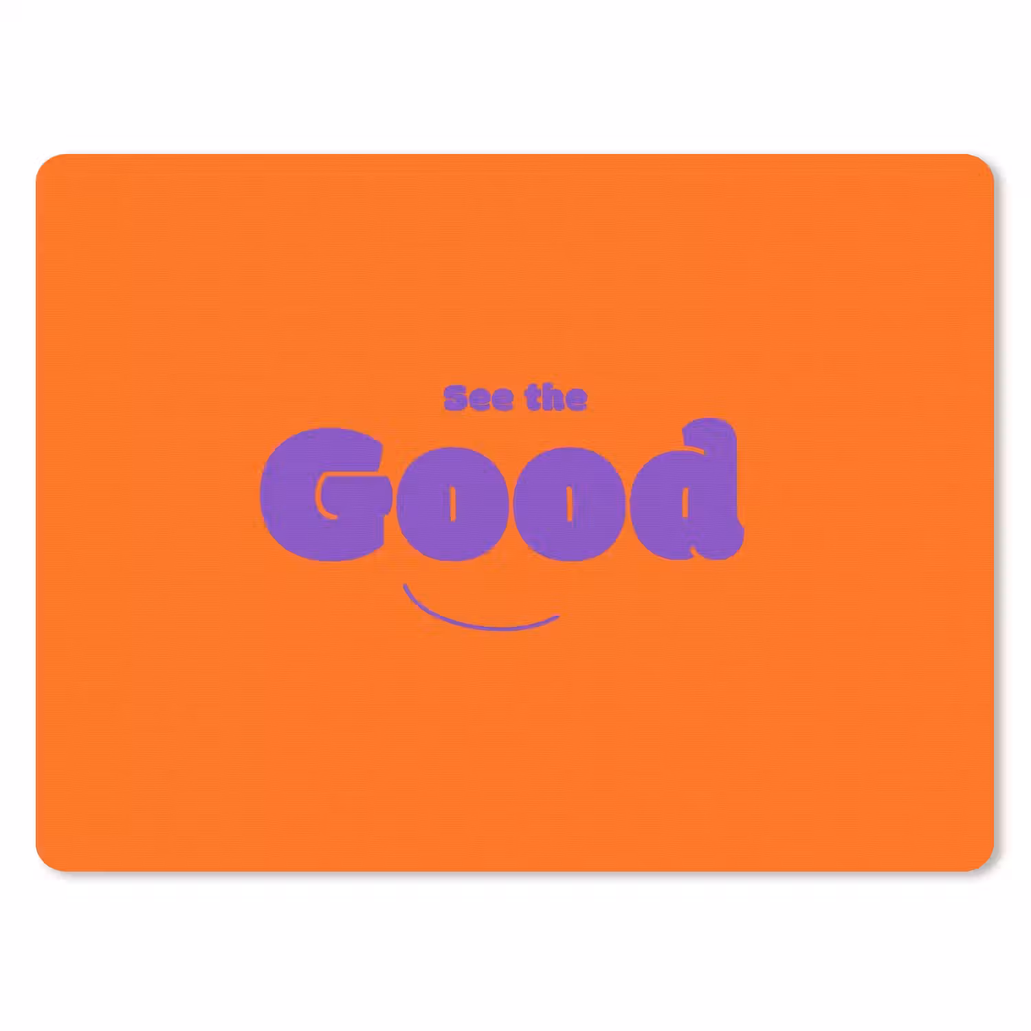 See the good - Paars - Oranje - Smiley muismat rubber klein -3d