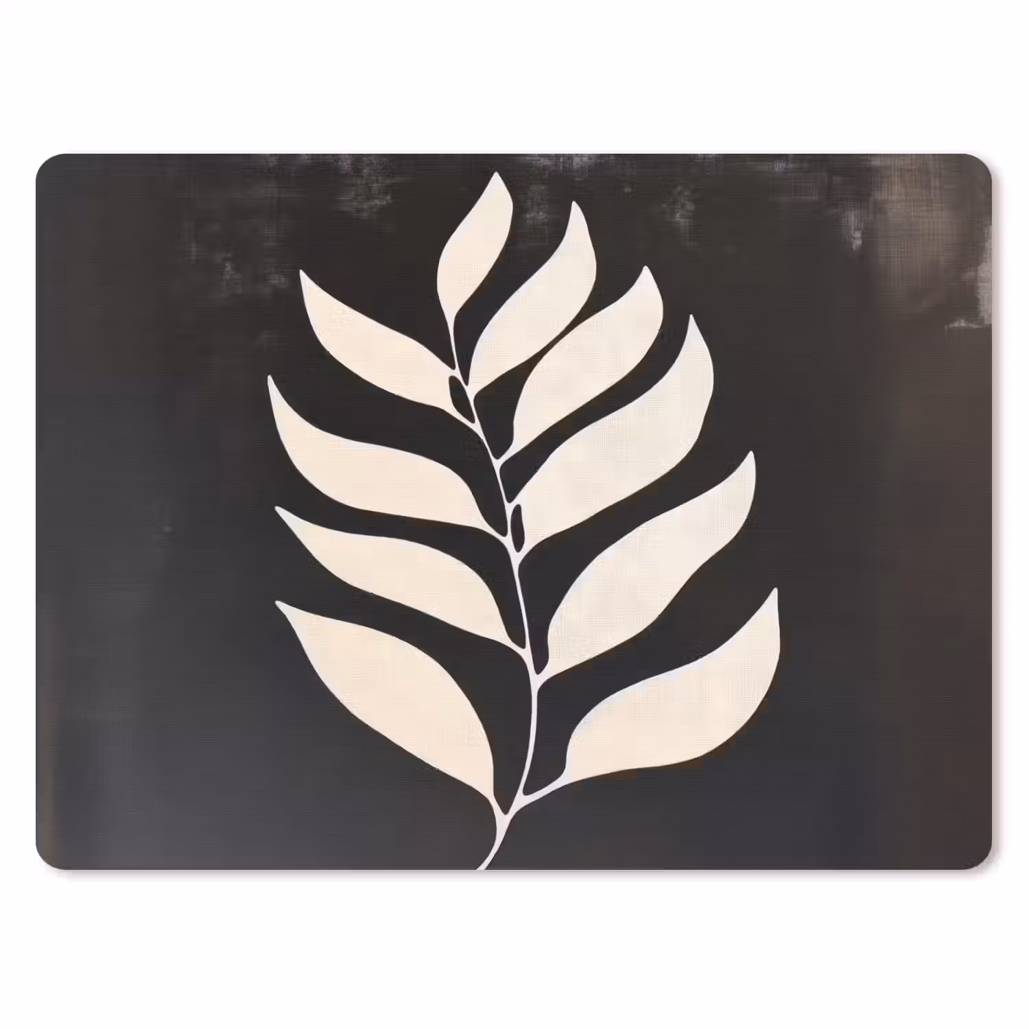 Blad - Wit - Minimalistisch muismat rubber klein -3d