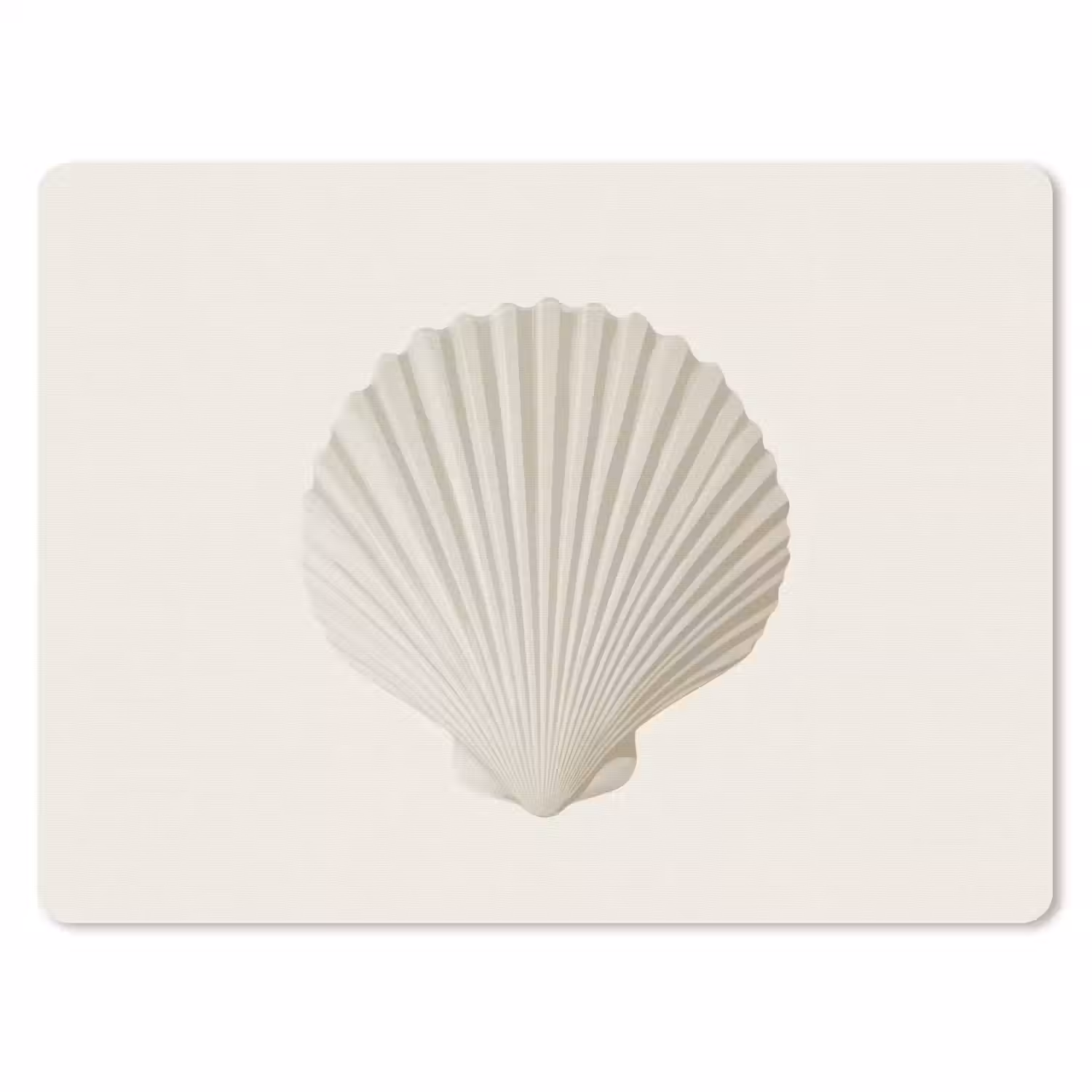 Schelp - Minimalistisch - Wit muismat rubber klein -3d