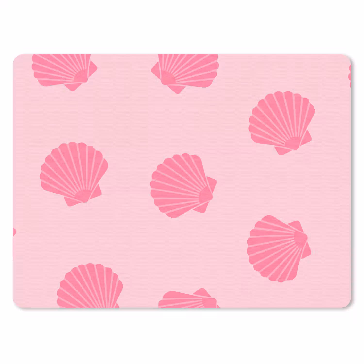 Schelp - Patroon - Zee - Modern - Roze muismat rubber klein -3d