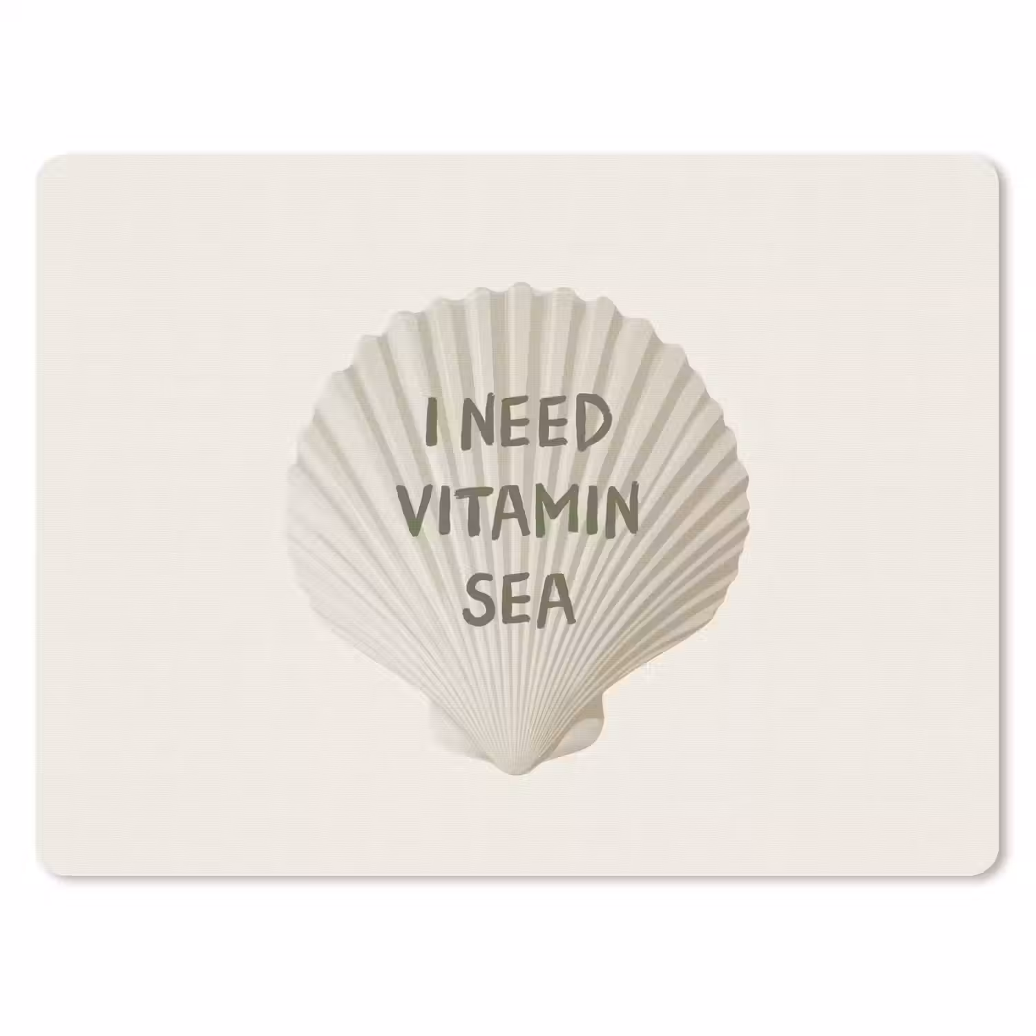 Schelp - Quote - Groen muismat rubber klein -3d