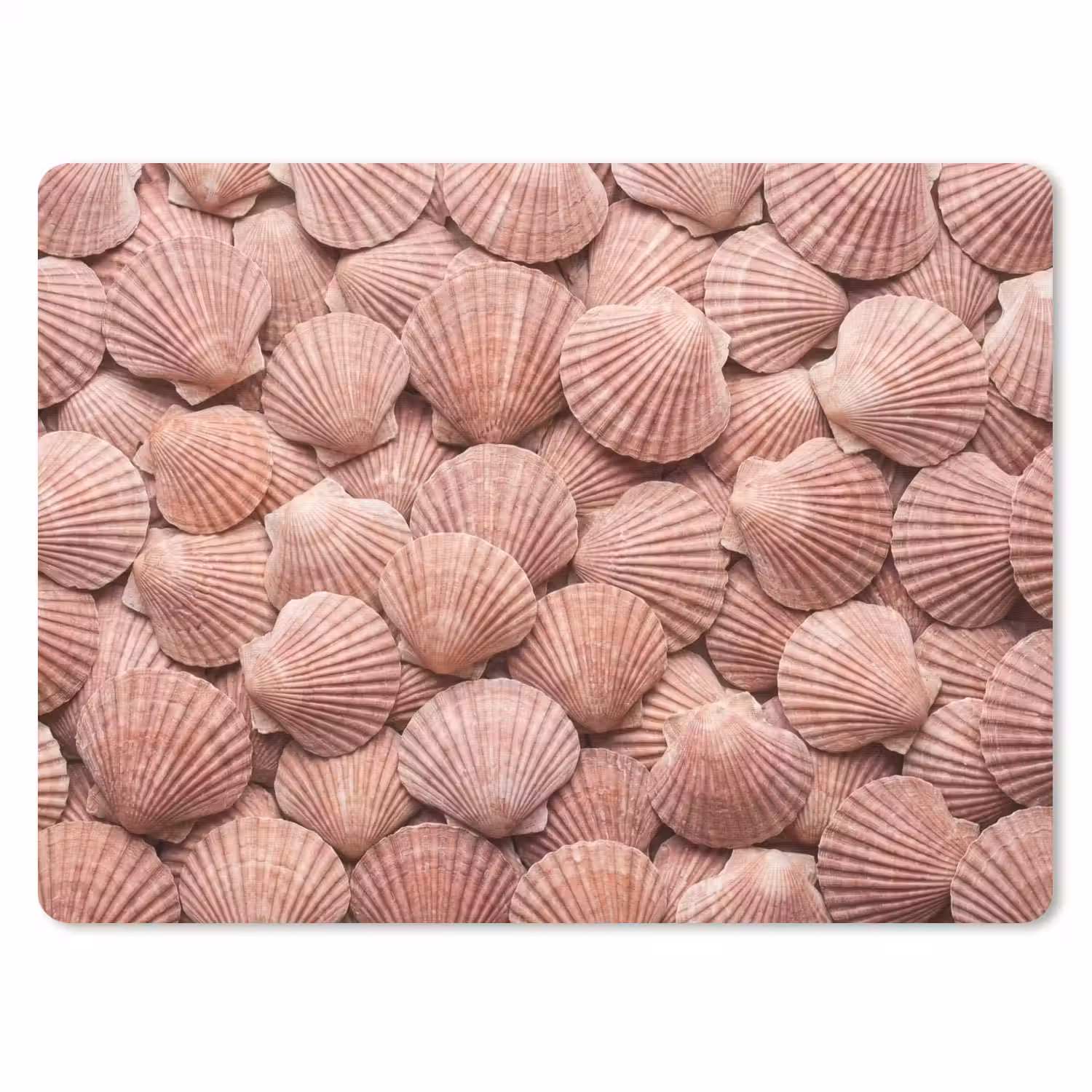 Schelpen - Patroon - Roze muismat rubber klein -3d