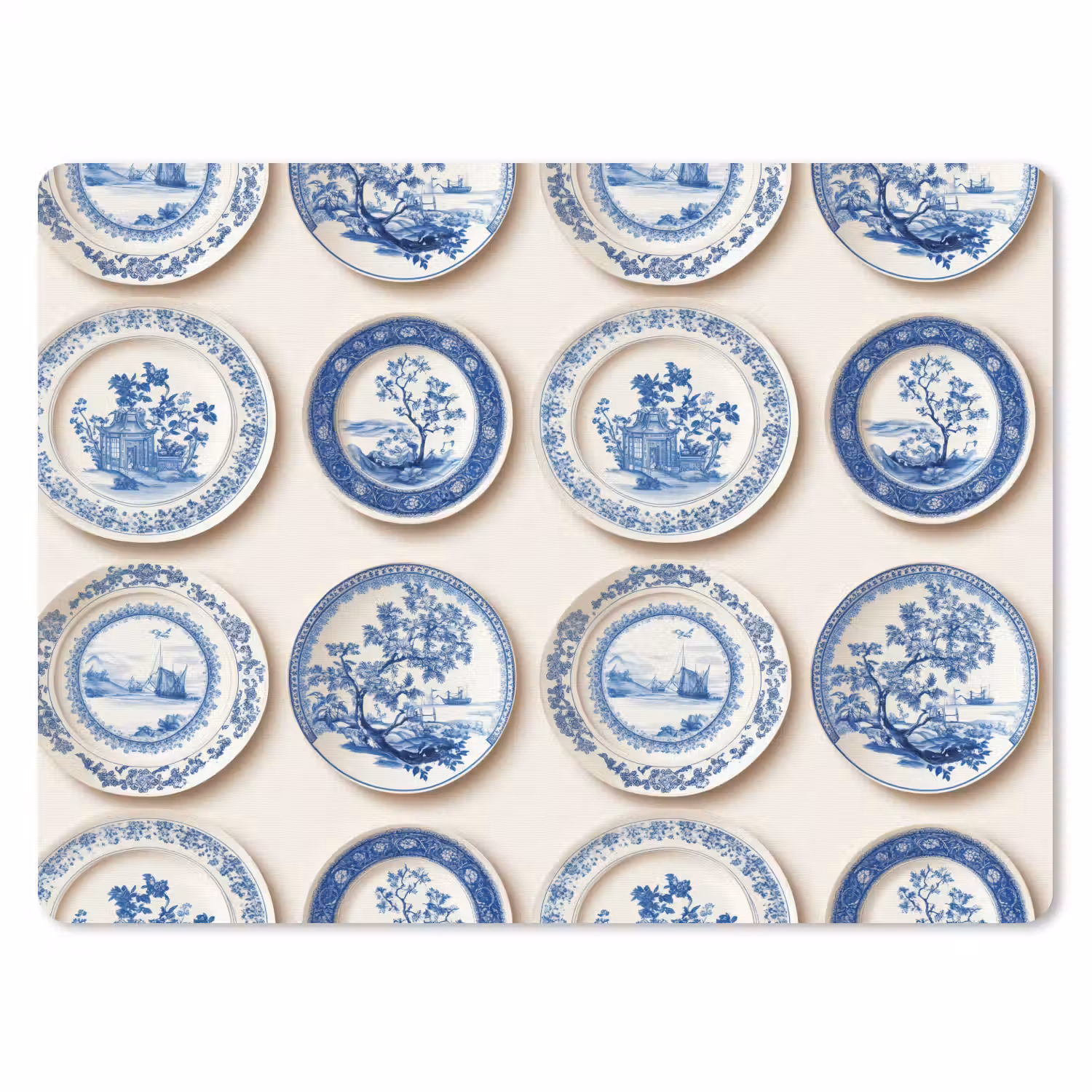 Borden - Bomen - Planten - Blauw muismat rubber klein 262 -3d