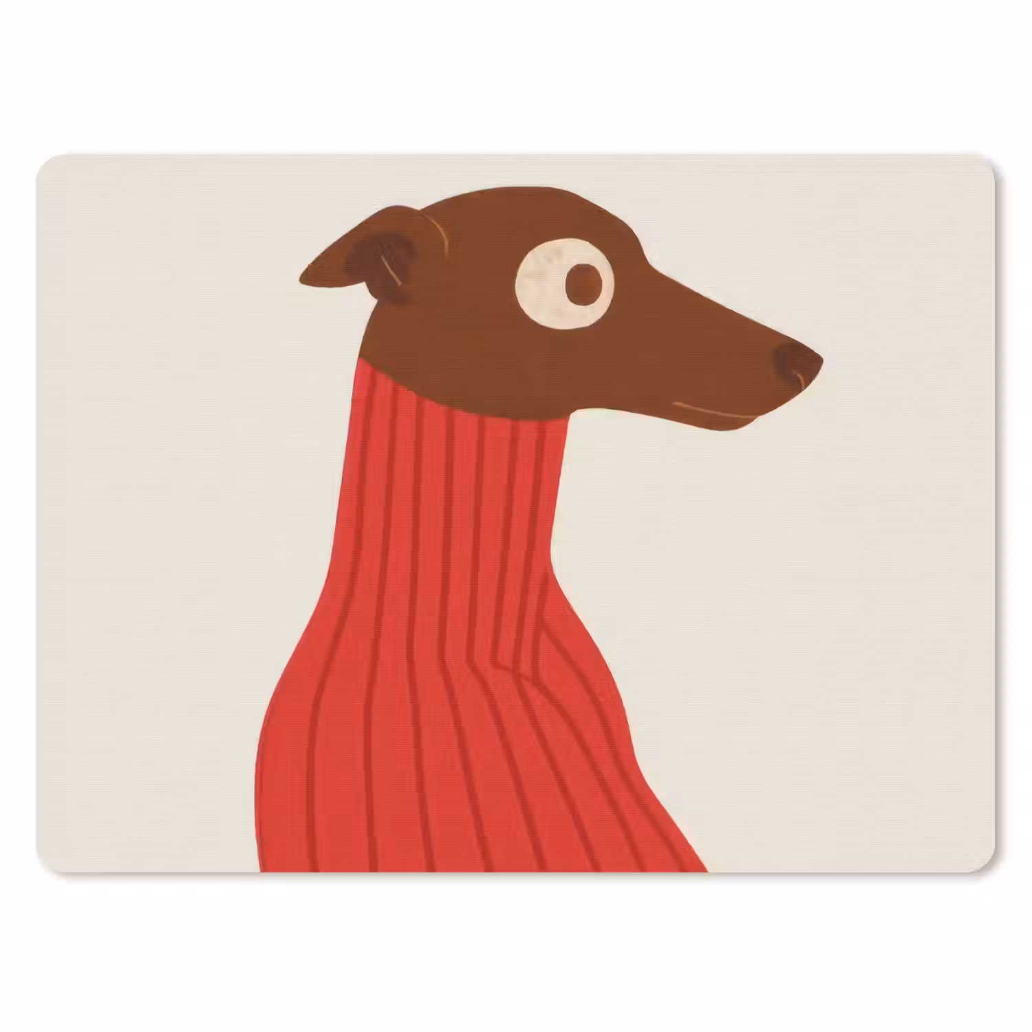 Silhouet - Hond - Trui - Rood muismat rubber klein -3d