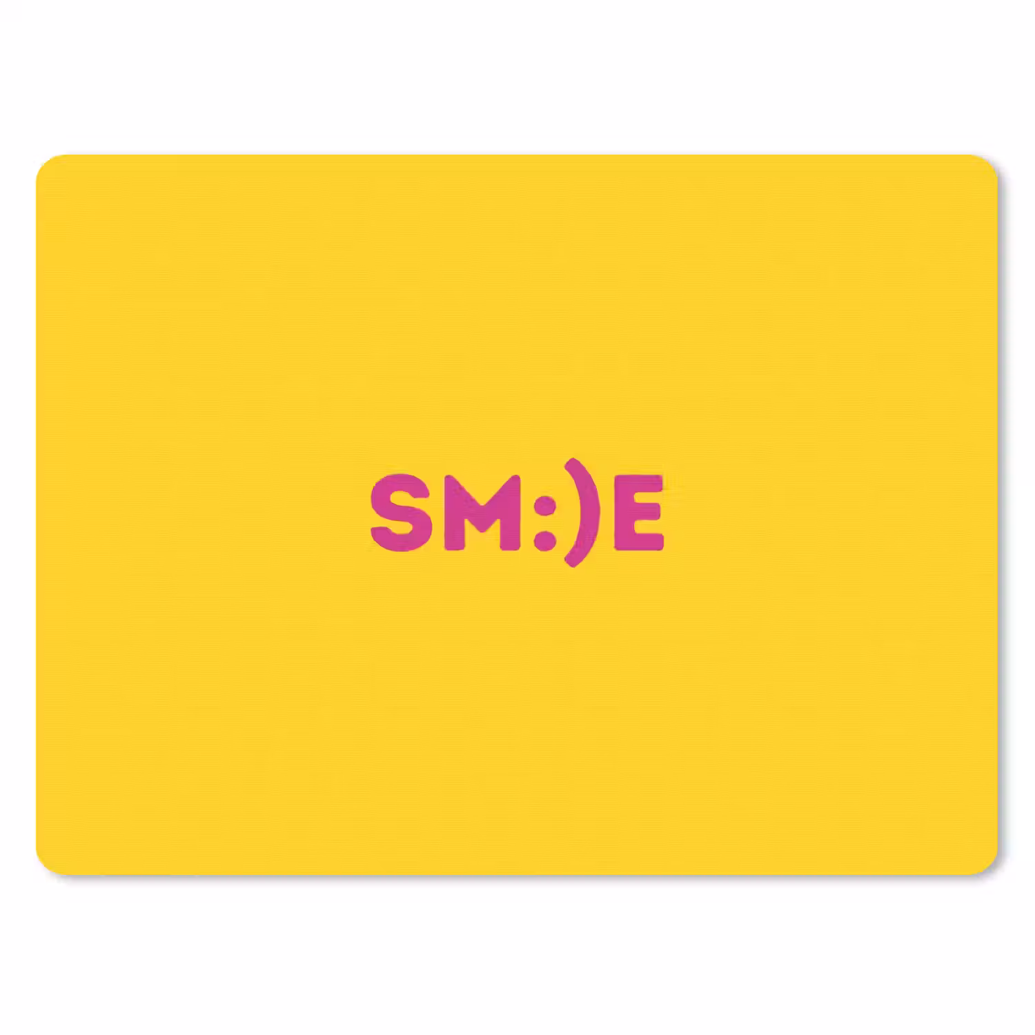 Smile - Roze - Geel muismat rubber klein -3d