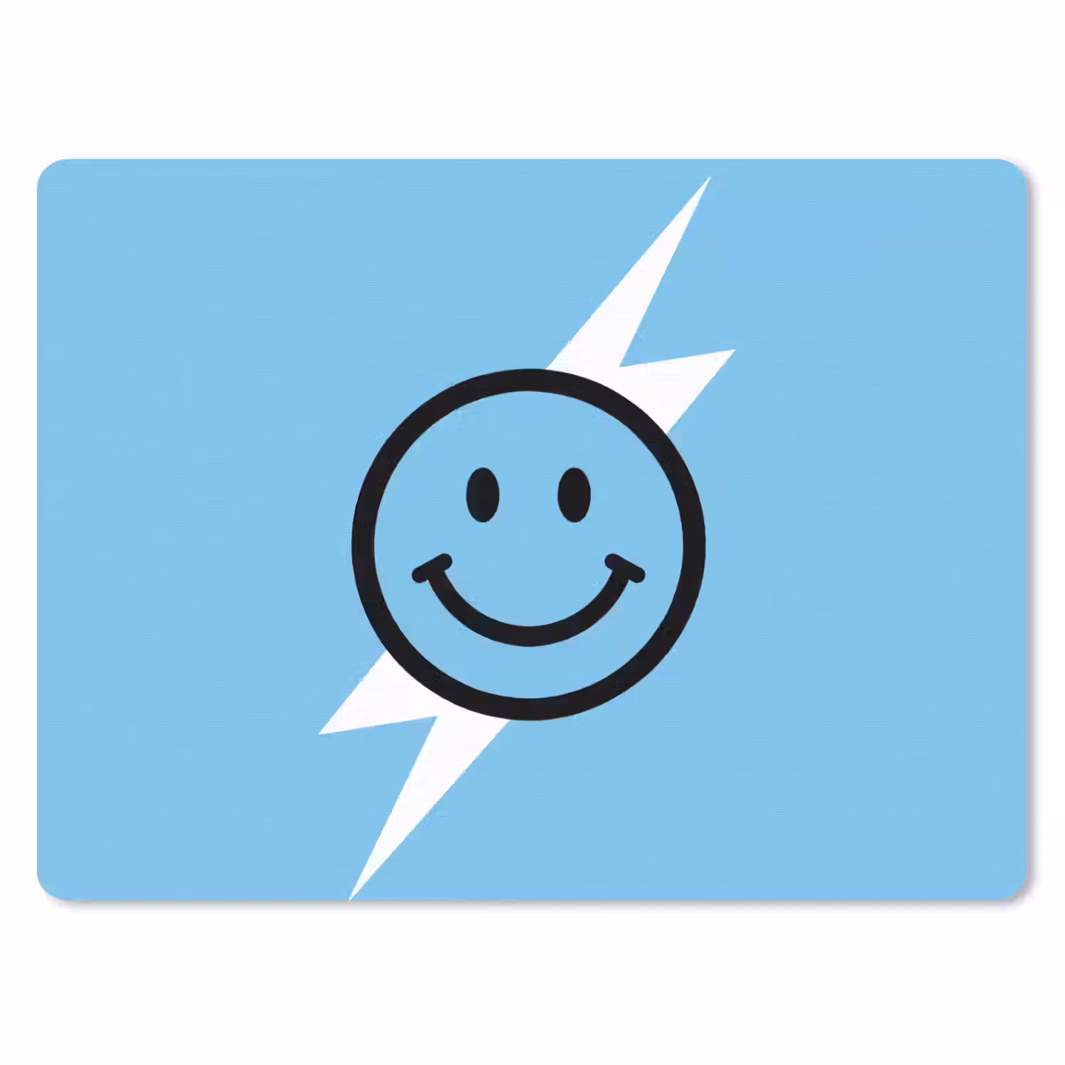 Smiley - Blauw - Bliksem muismat rubber klein -3d