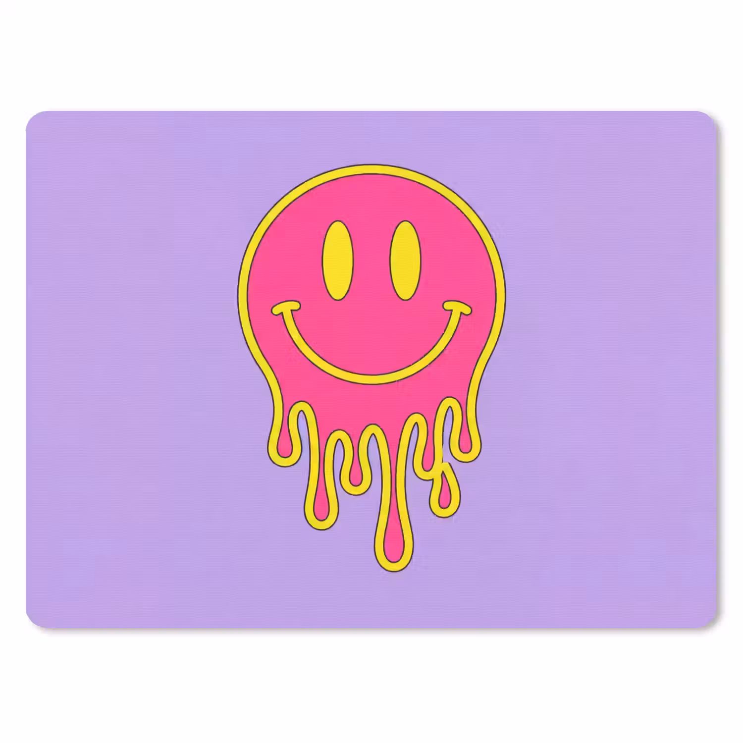 Smiley - Drip - Neon muismat rubber klein -3d