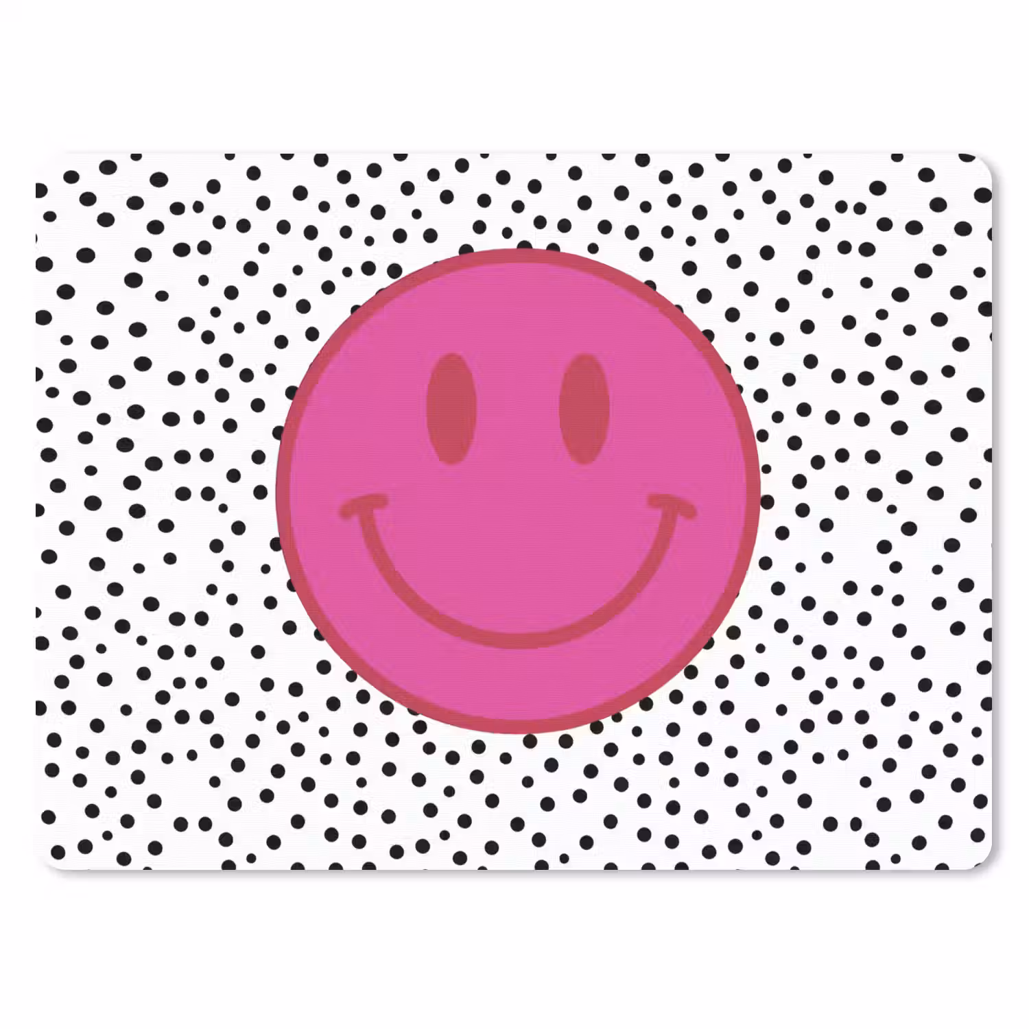 Smiley - Roze - Stippen muismat rubber klein -3d