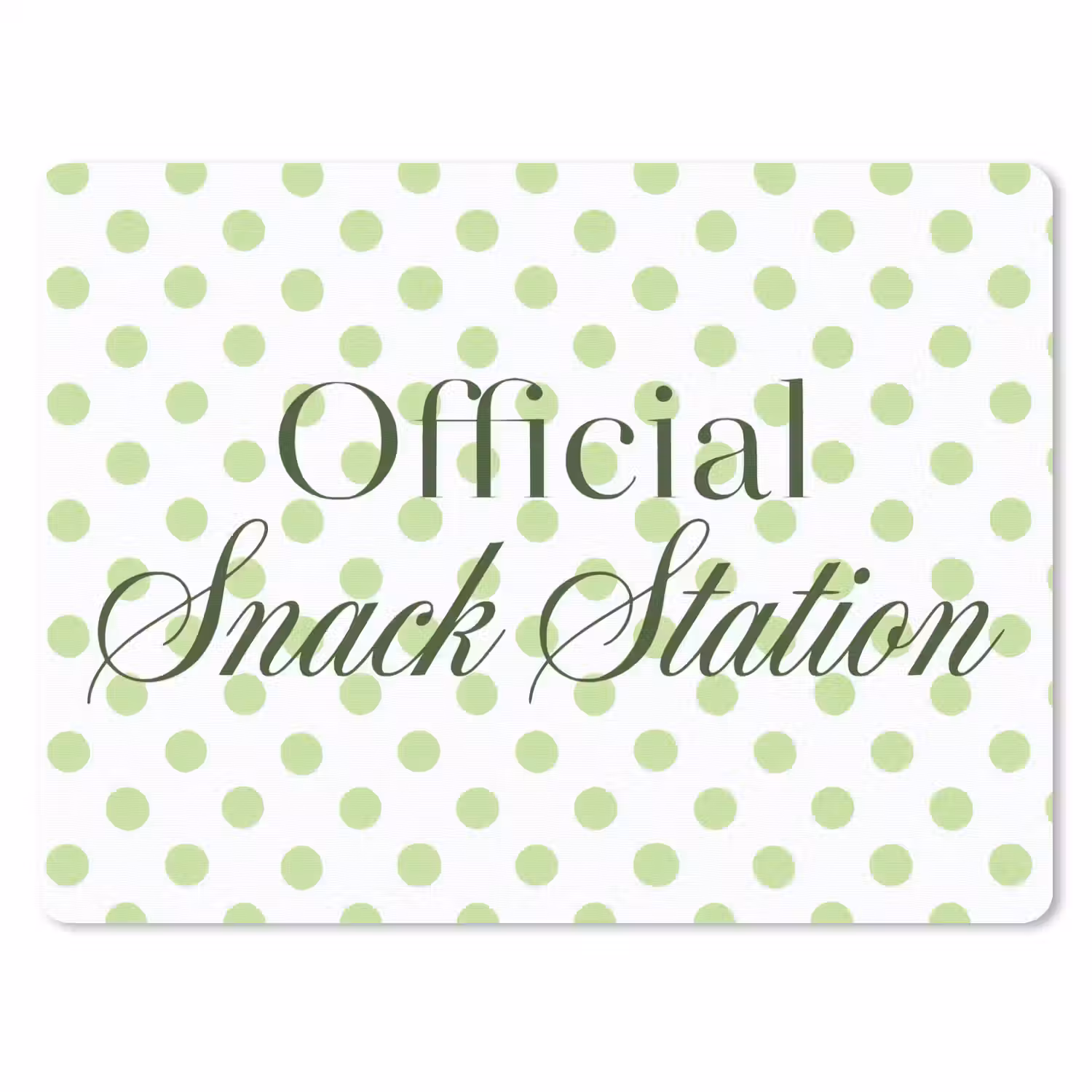 Snack Station - Groen - Stippen muismat rubber klein -3d