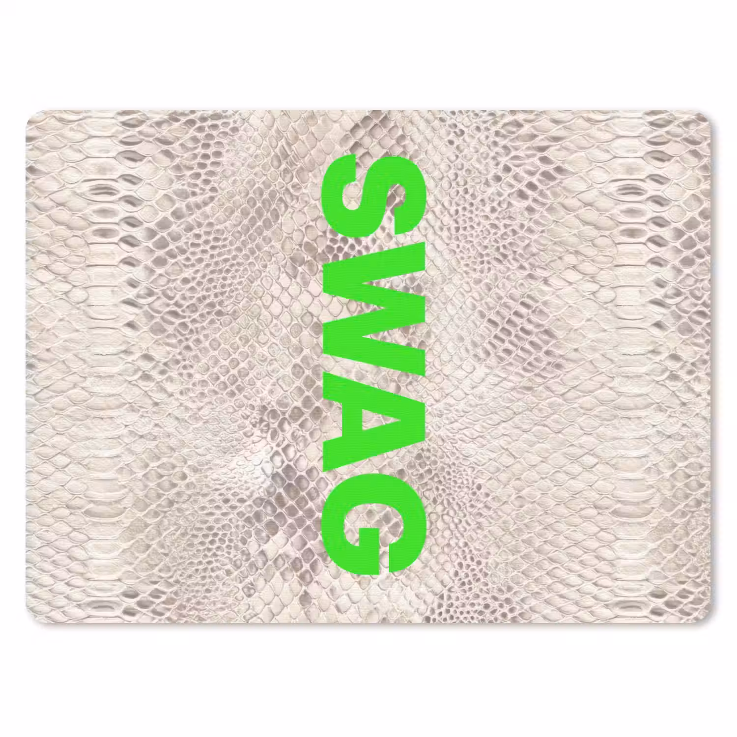 Slangenprint - SWAG - Neon - Groen muismat rubber klein -3d