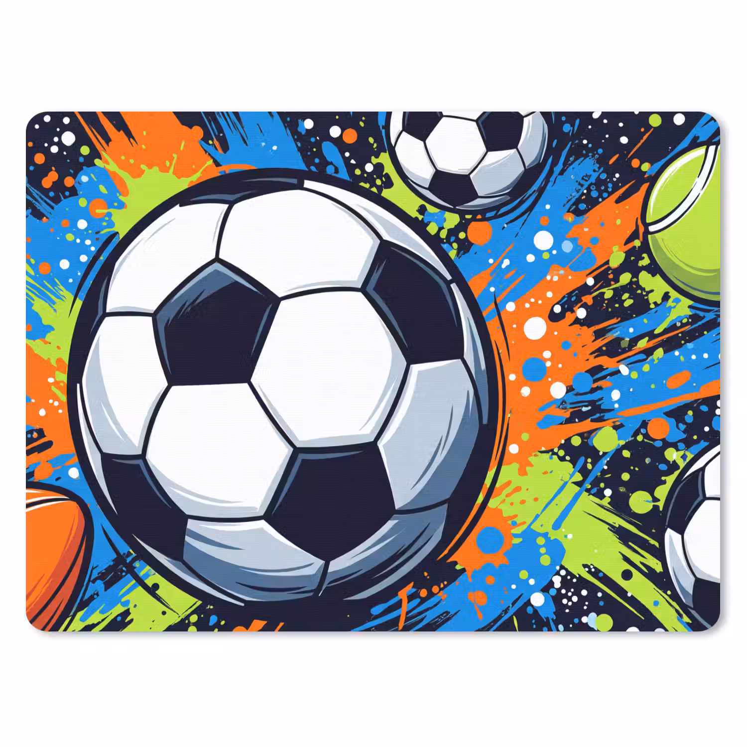 Sport - Ballen - Kleurrijk muismat rubber klein -3d