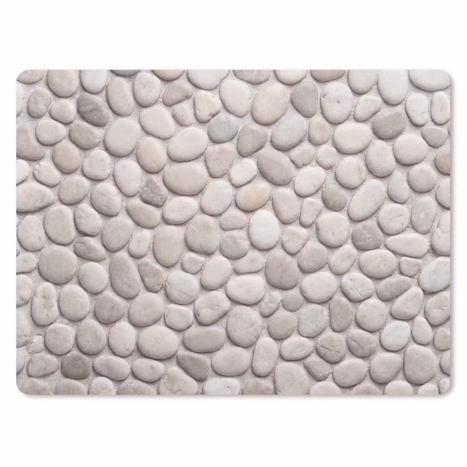 Steen - Kiezel - Natuur - Minimalistisch - Beige muismat rubber klein -3d
