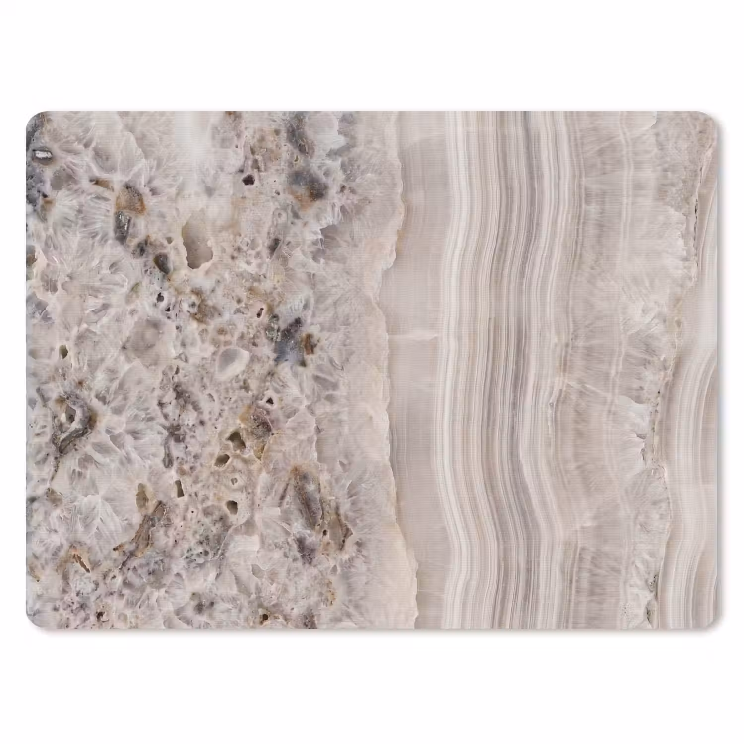 Steen - Textuur - Abstract - Beige - Wit muismat rubber klein -3d