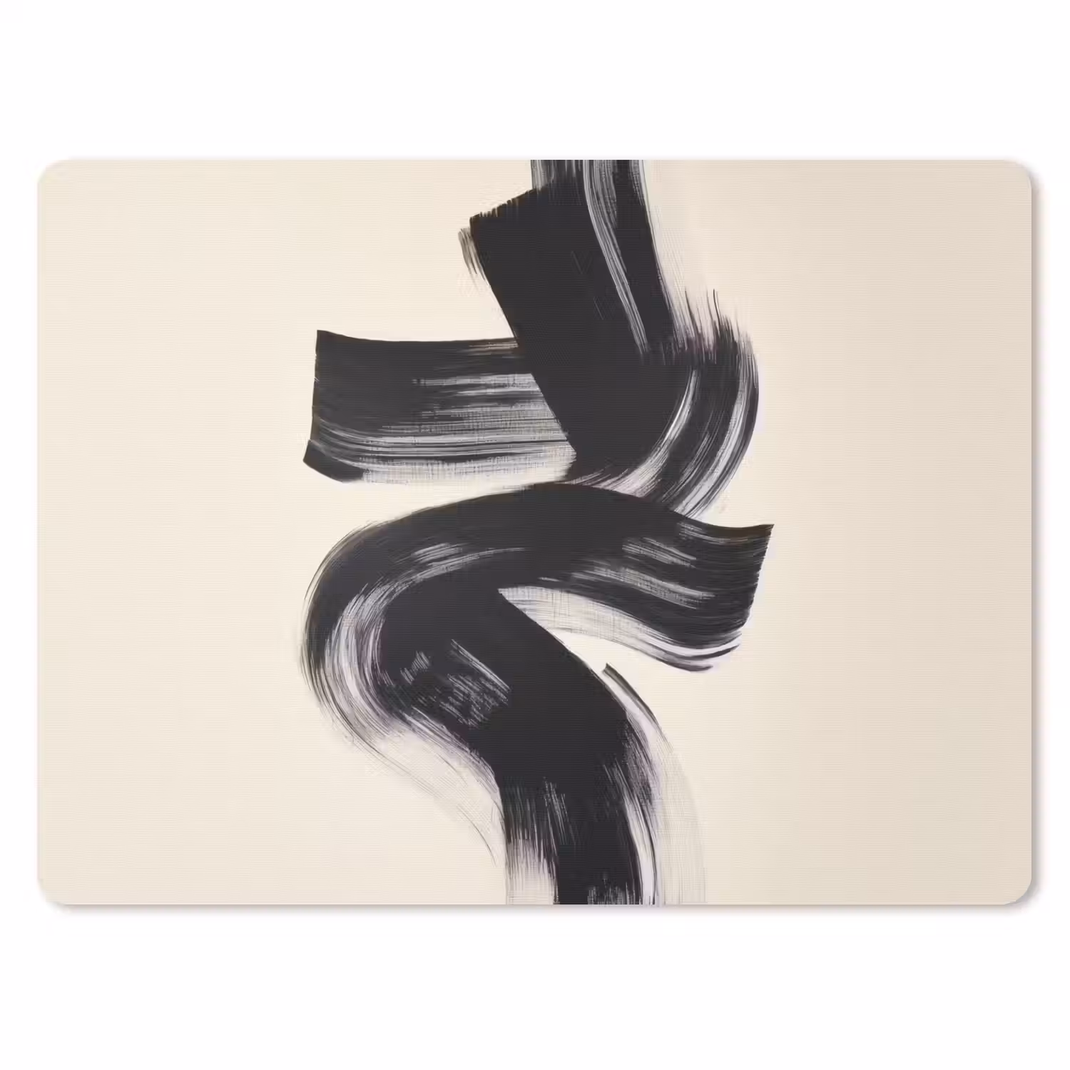 Strepen - Zwart - Abstract muismat rubber klein -3d
