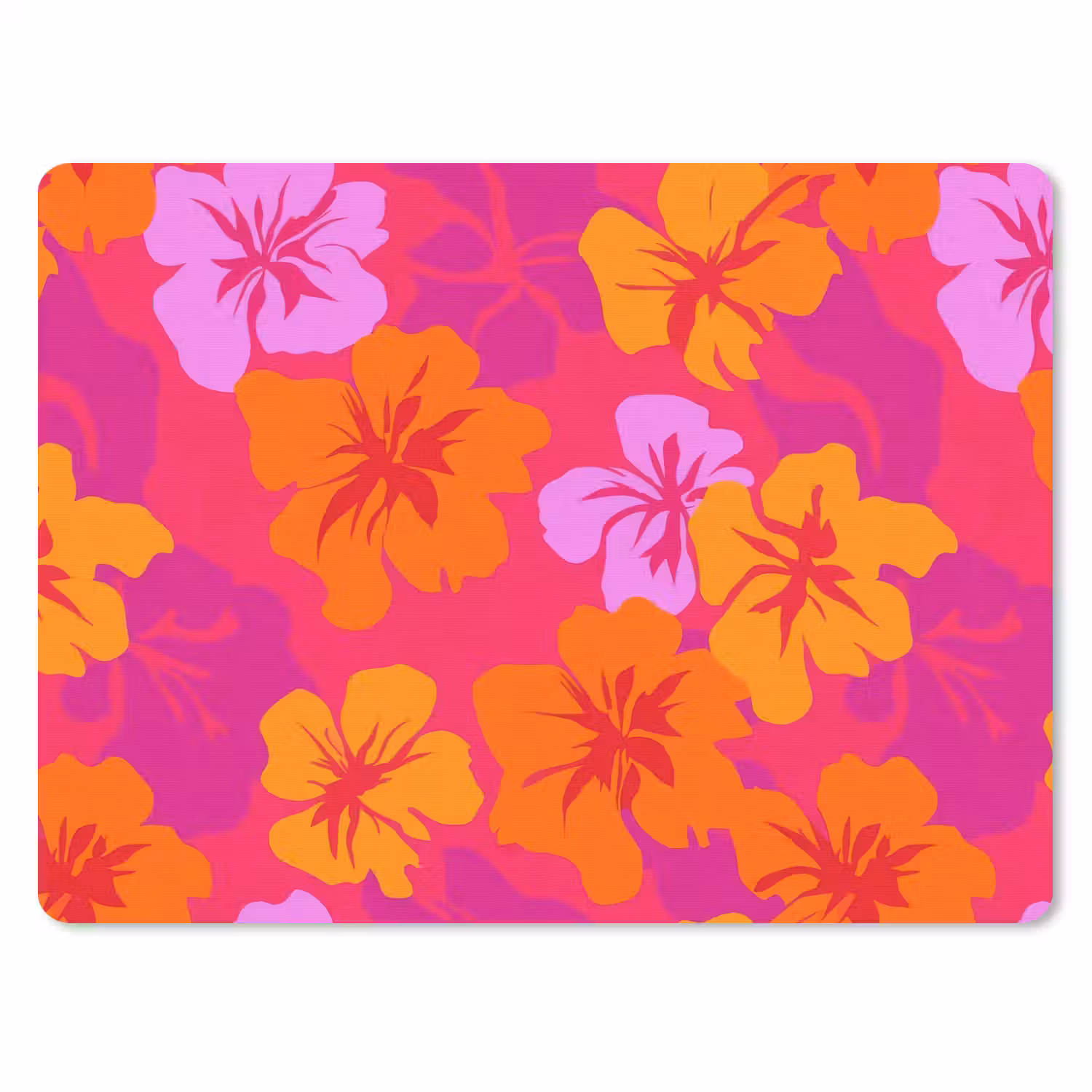 Zomers - Hibiscus - Kleurrijk muismat rubber klein 262 -3d