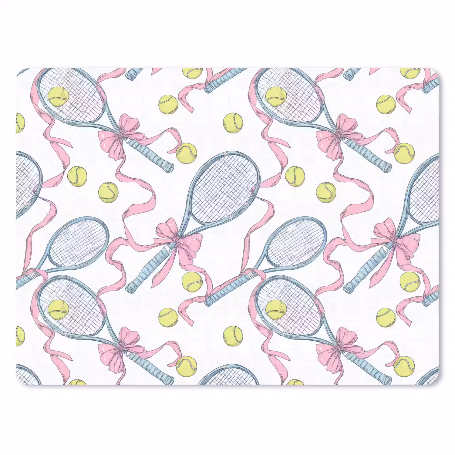 Tennis - Strikken - Kleurrijk muismat rubber klein 262 -3d