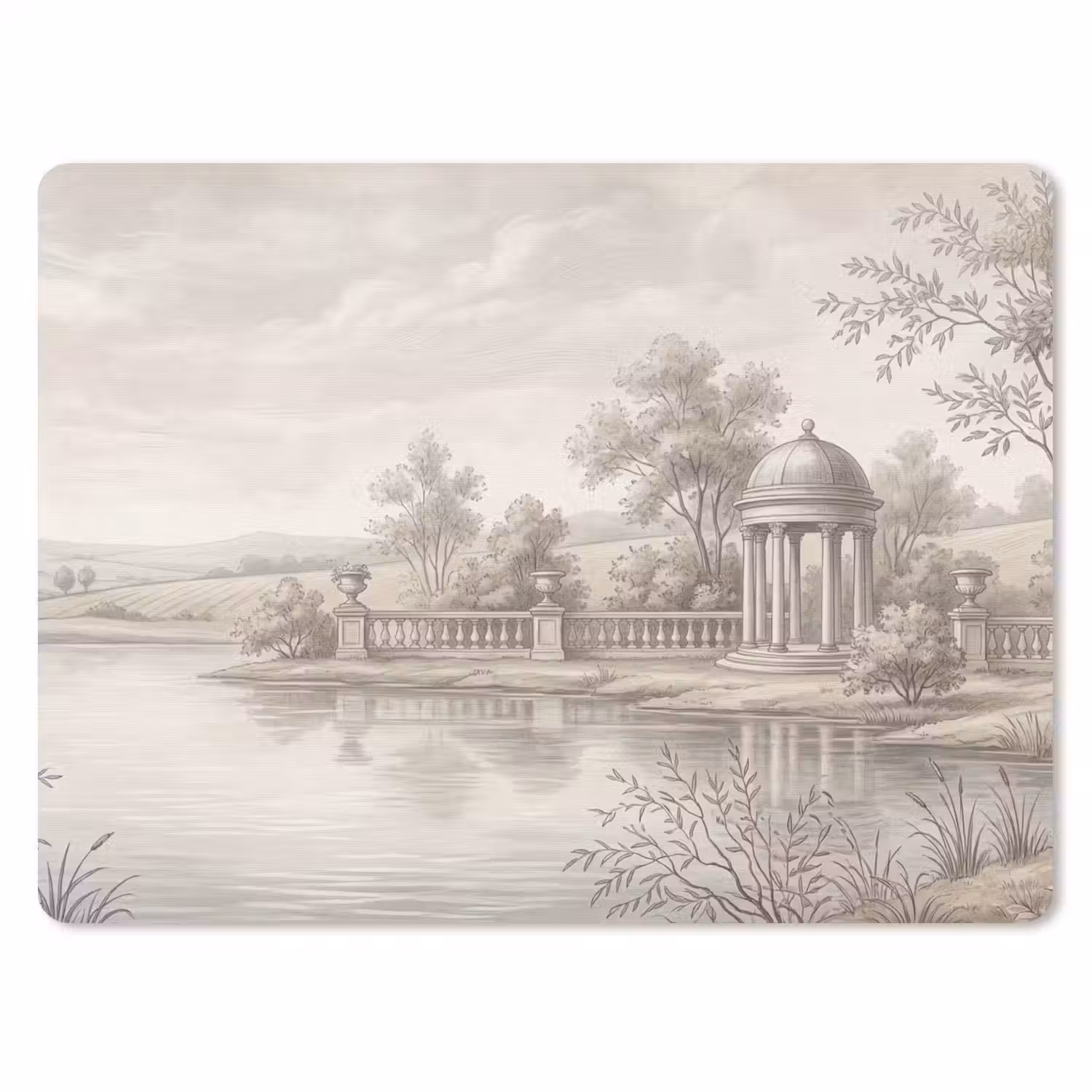 Terras - Water - Natuur - Landschap muismat rubber klein -3d