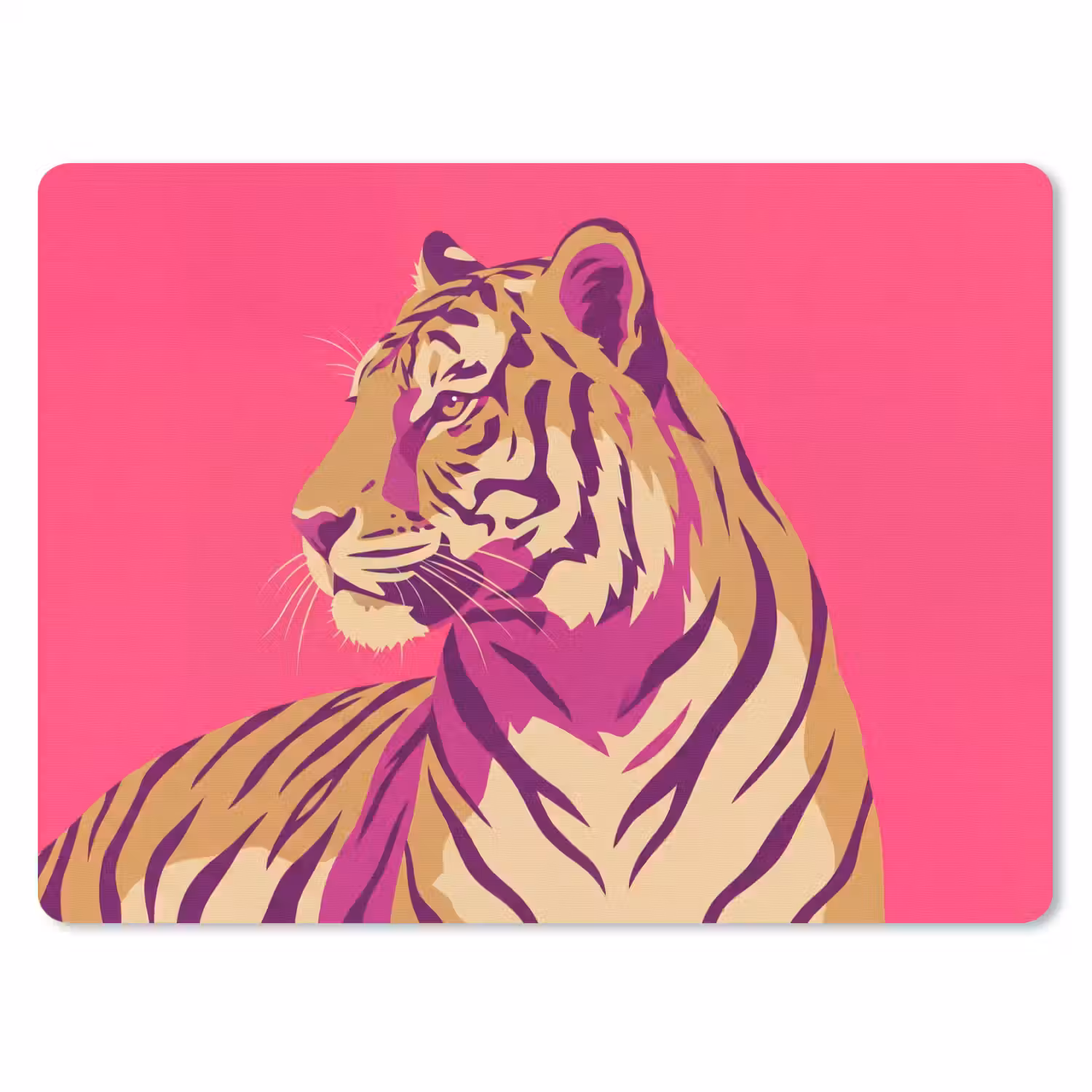 Tijger - Modern - Neon muismat rubber klein -3d