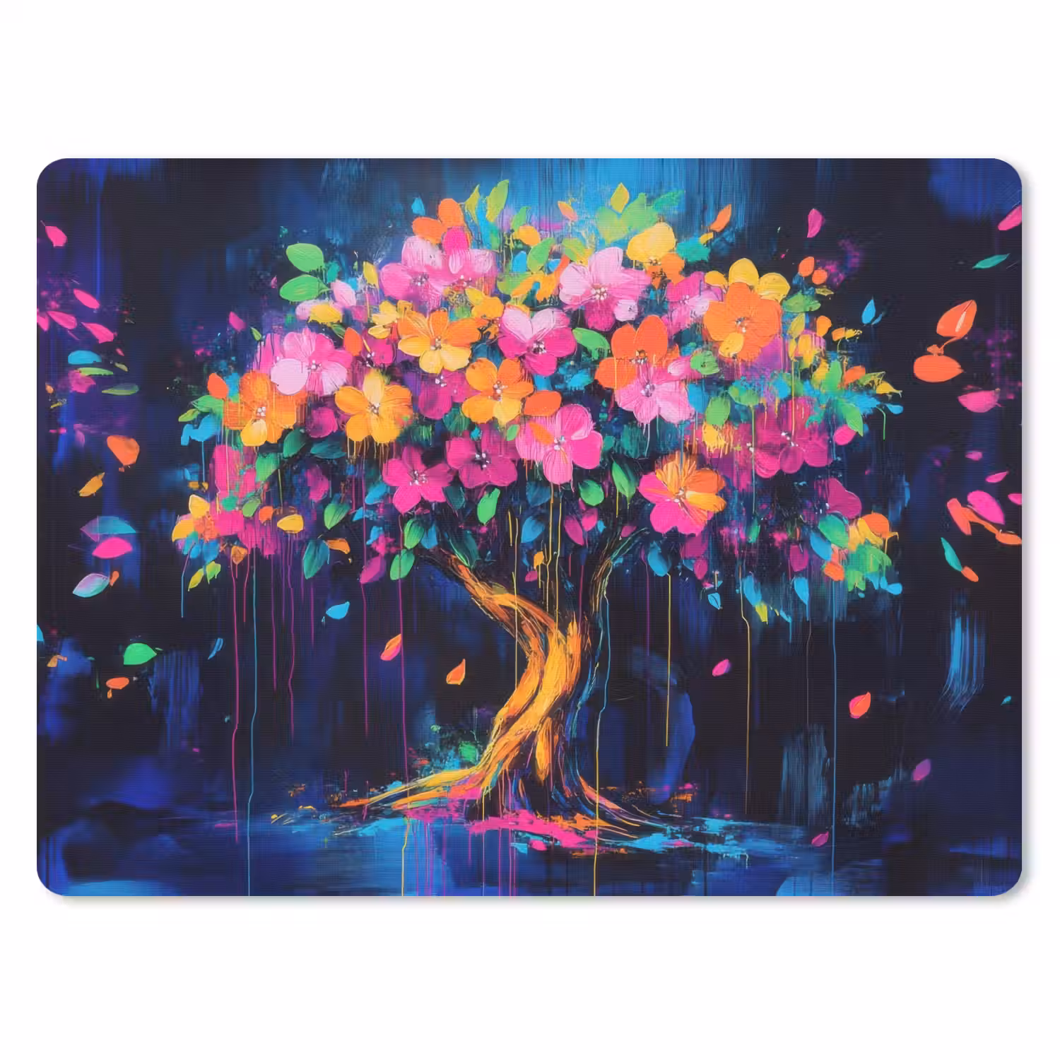 Boom - Bloemen - Magisch - Gekleurde muismat rubber klein -3d