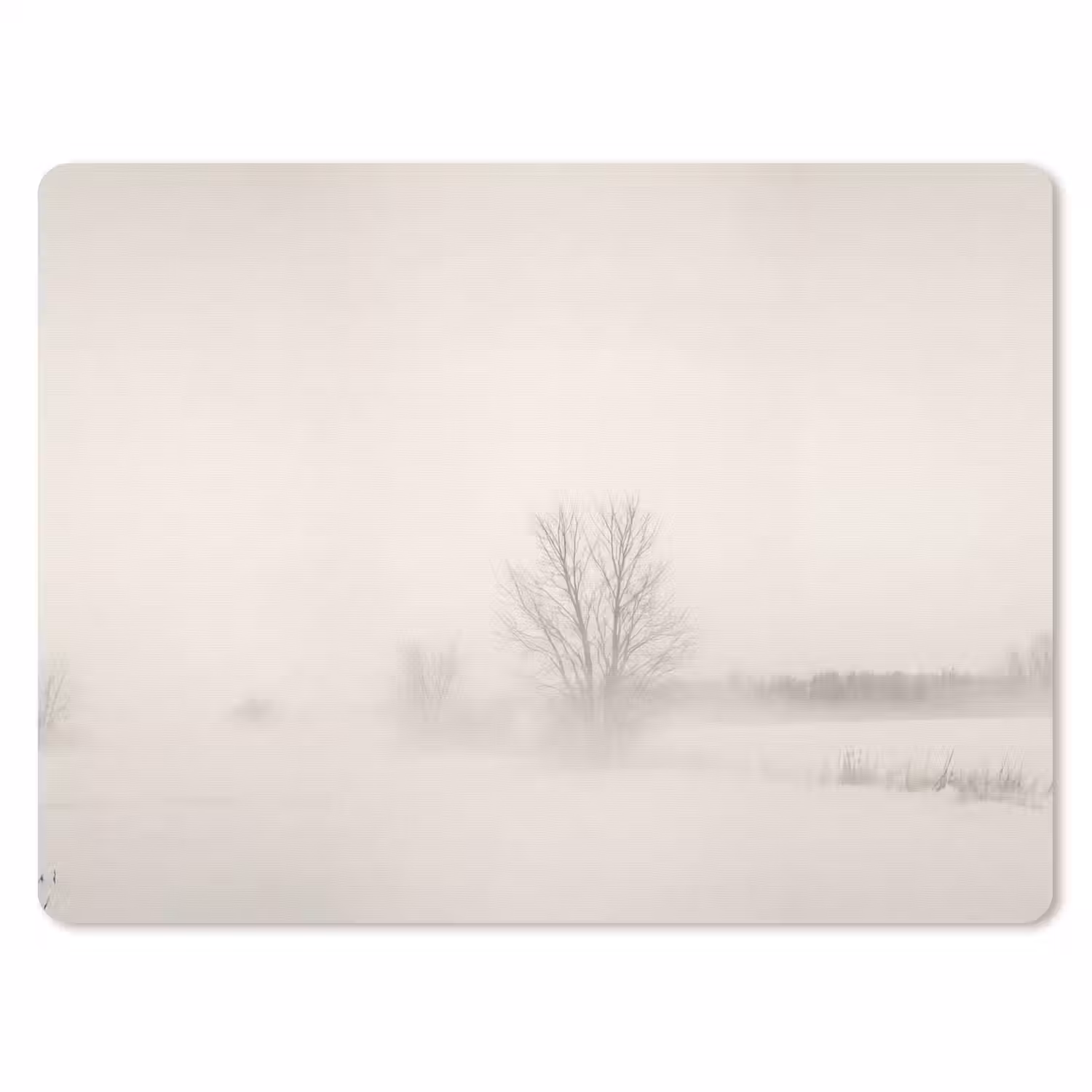 Boom - Mist - Sneeuw - Winter - Minimalistisch muismat rubber klein -3d