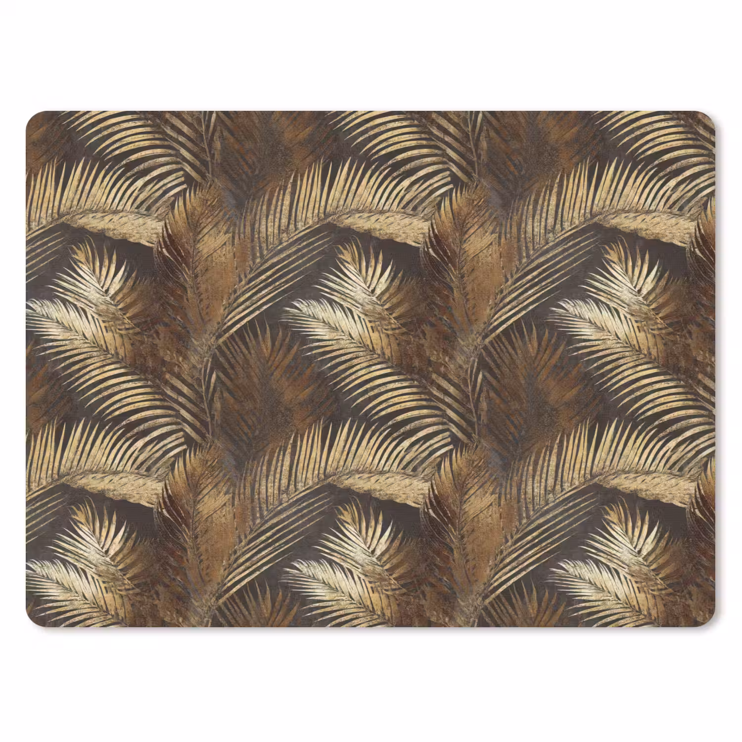 Tropisch - Bladeren - Goud muismat rubber klein 262 -3d