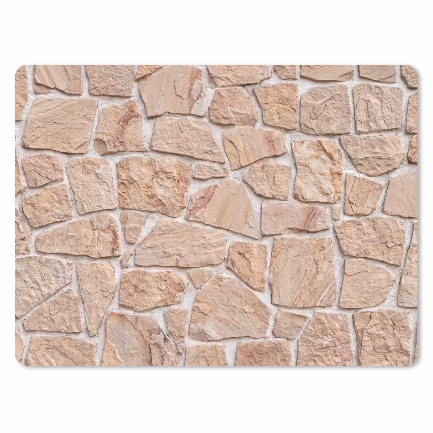 Muur - Steen - Patroon - Rustiek - Beige muismat rubber klein -3d