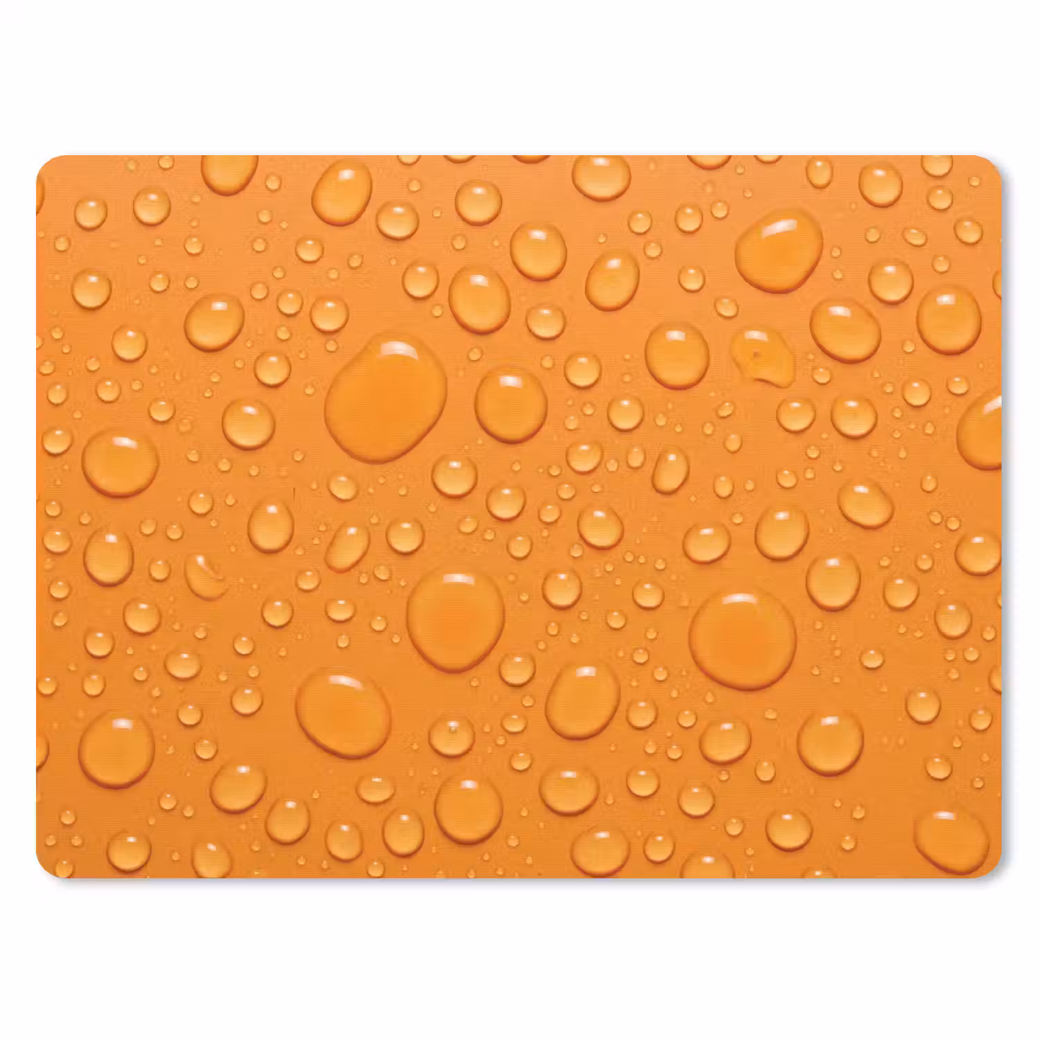 Water - Druppels - Oranje muismat rubber klein -3d