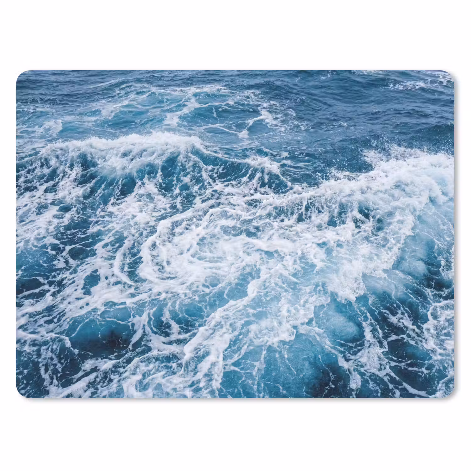 Golven - Oceaan - Blauw muismat rubber klein -3d
