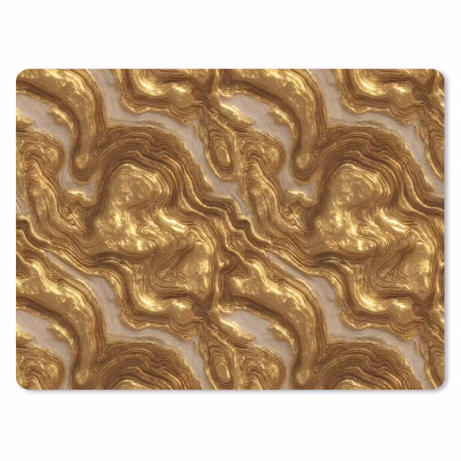 Golven - Organisch - Goud - Crème muismat rubber klein 262 -3d