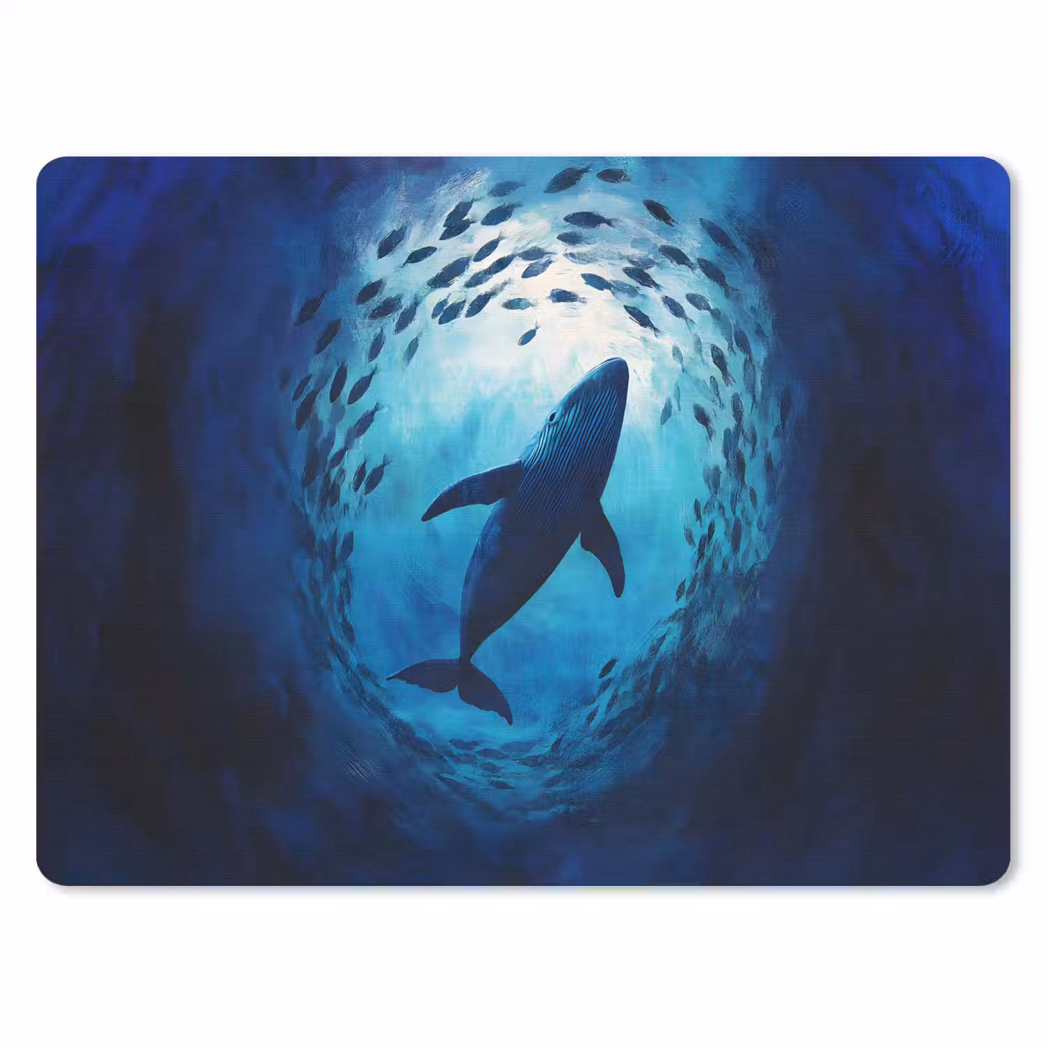 Walvis - Vissen - Donkerblauw muismat rubber klein -3d