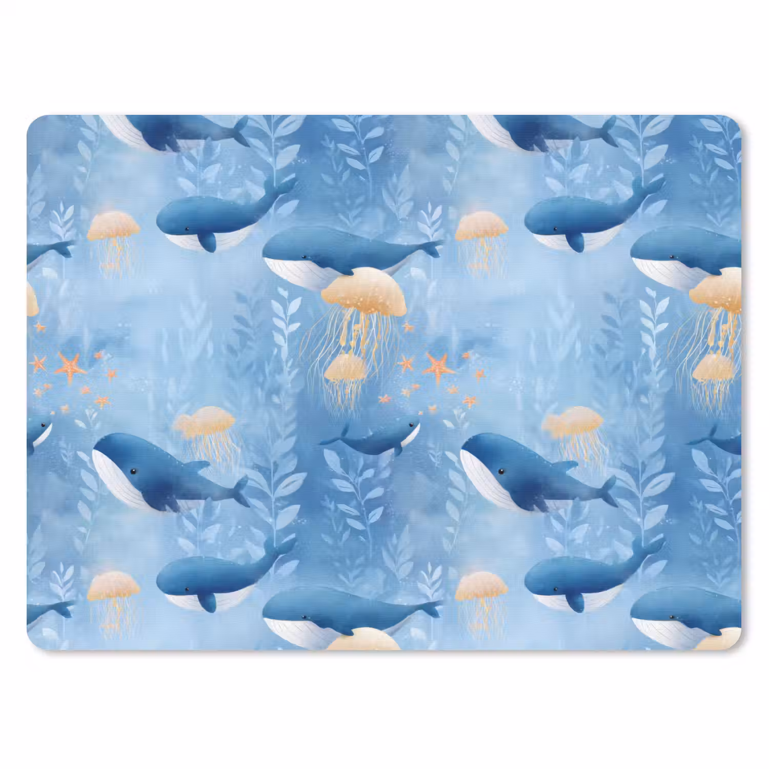 Walvissen - Oceaan - Blauw muismat rubber klein 262 -3d