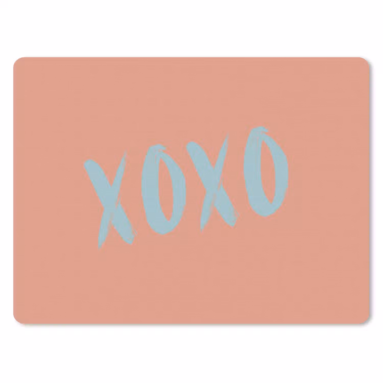 XOXO - Blauw - Perzikkleur muismat rubber klein -3d