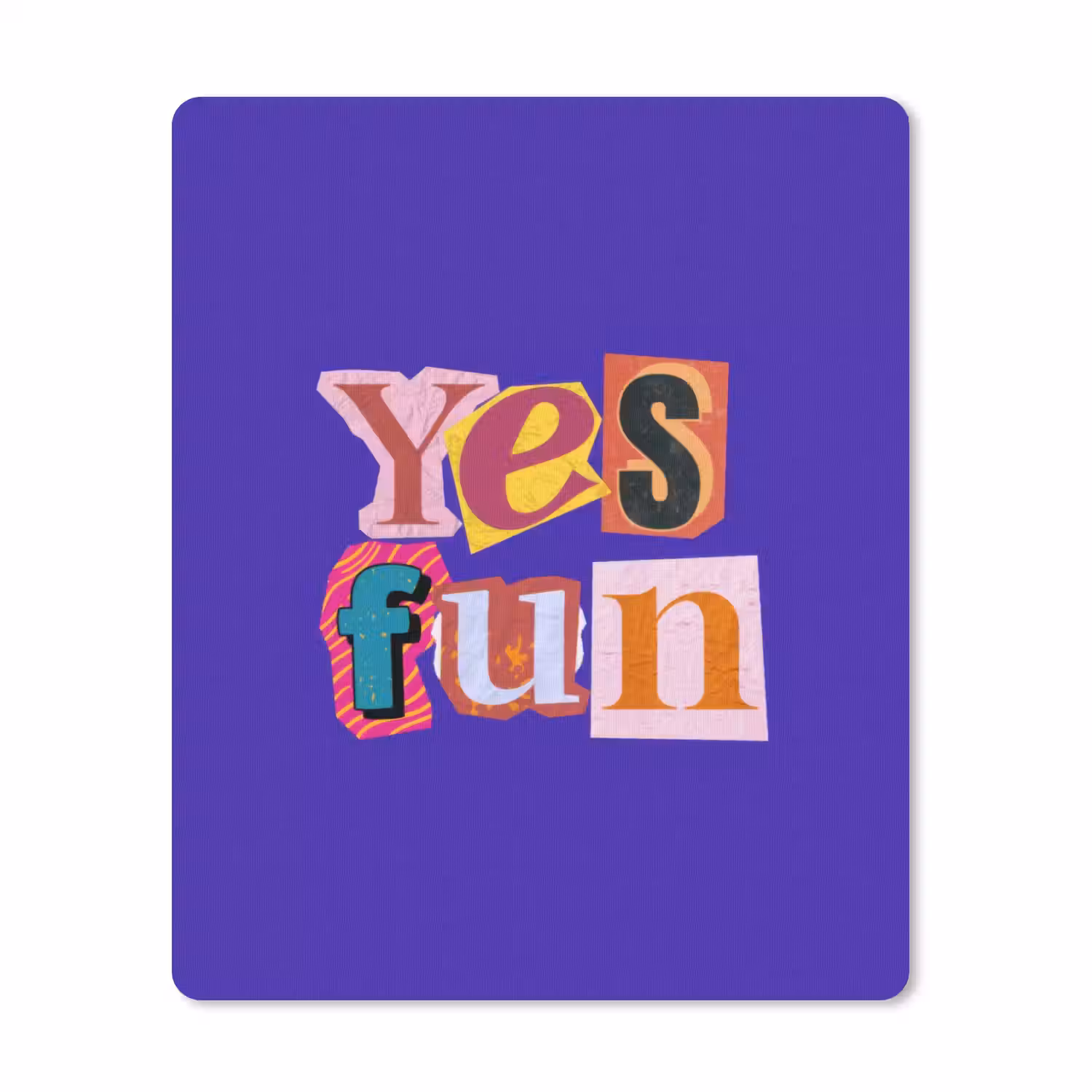 Yes fun - Kleurrijk - Collage-stijl muismat rubber klein -3d