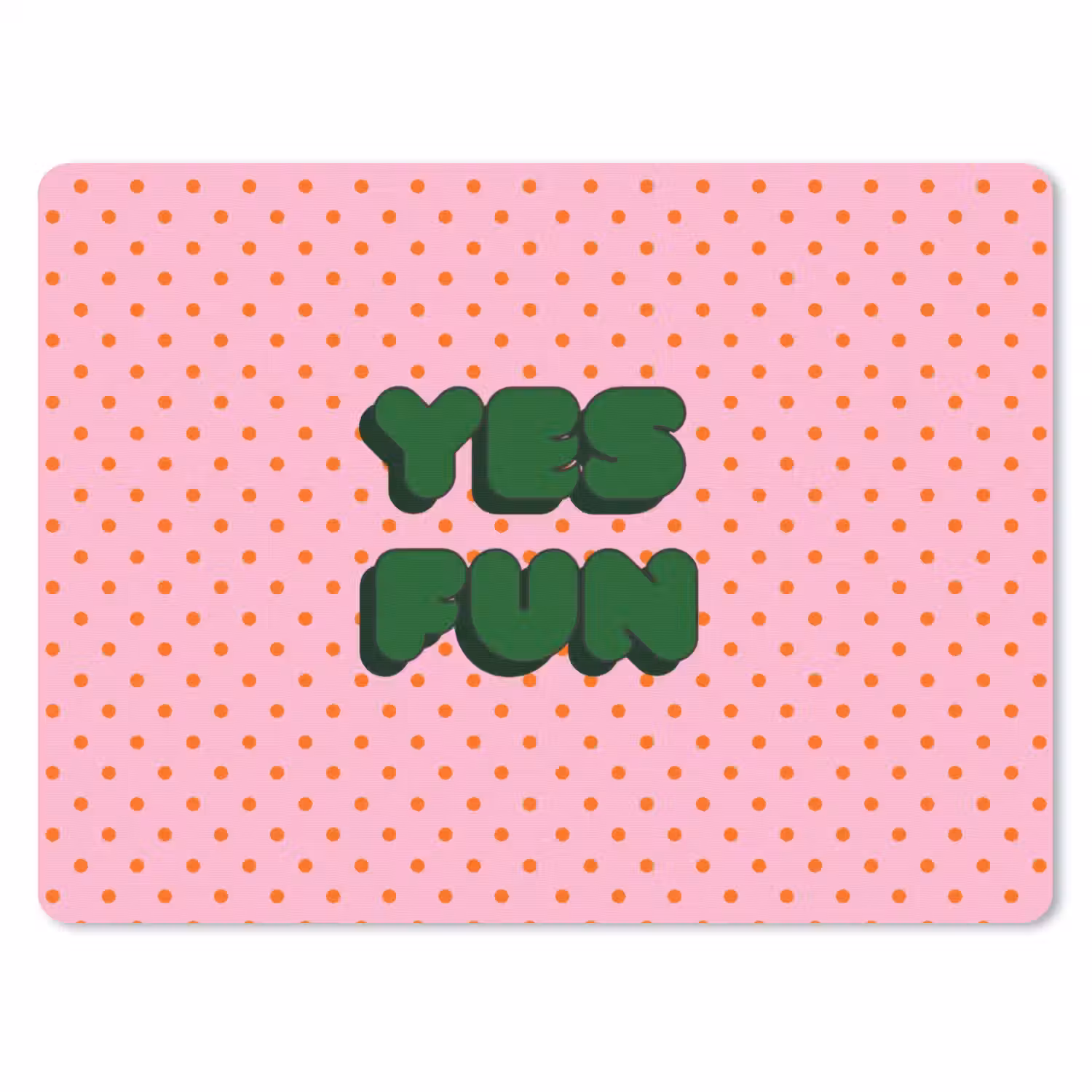 Yes fun - Groen - Roze - Stippen muismat rubber klein -3d
