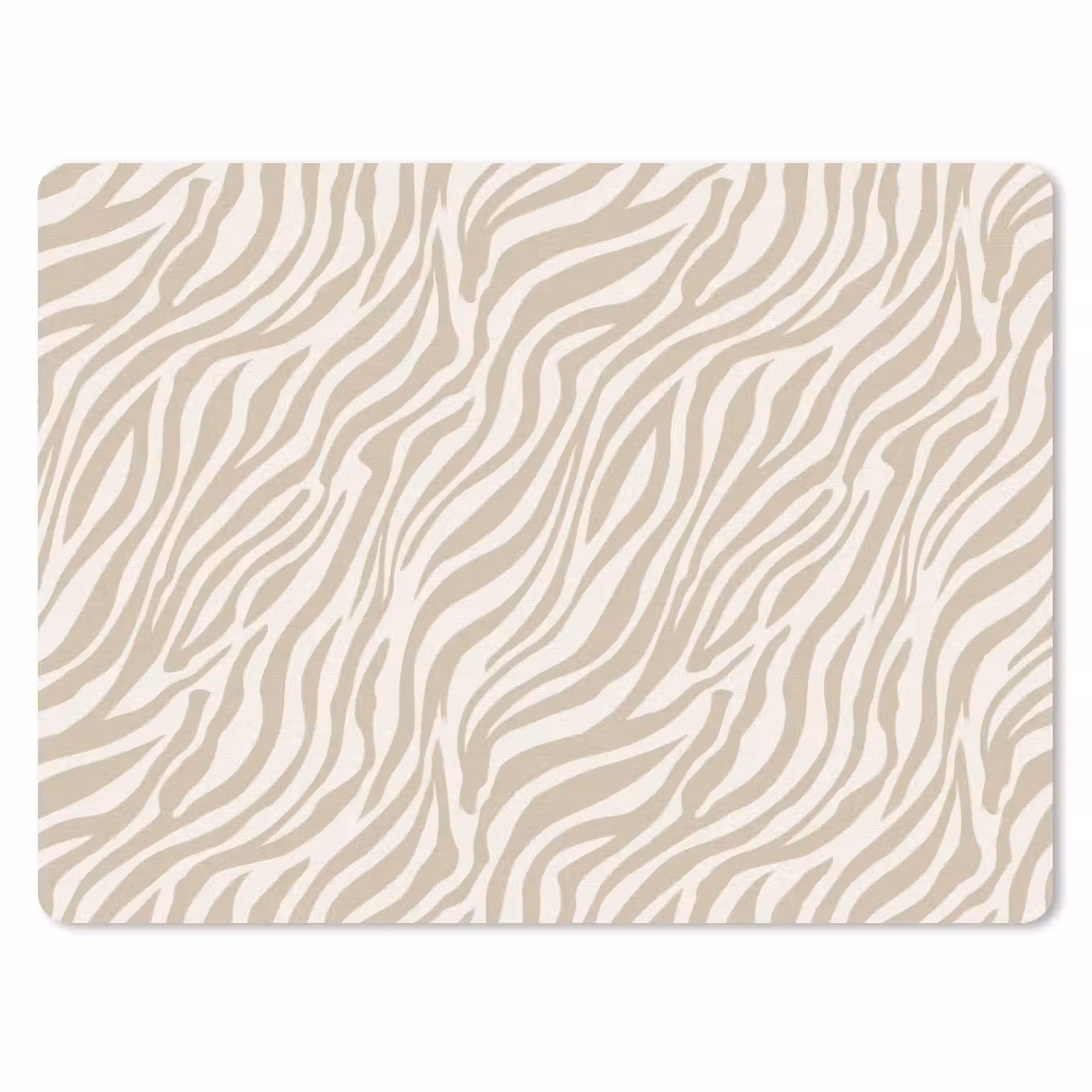 Zebra - Patroon - Beige muismat rubber klein 262 -3d