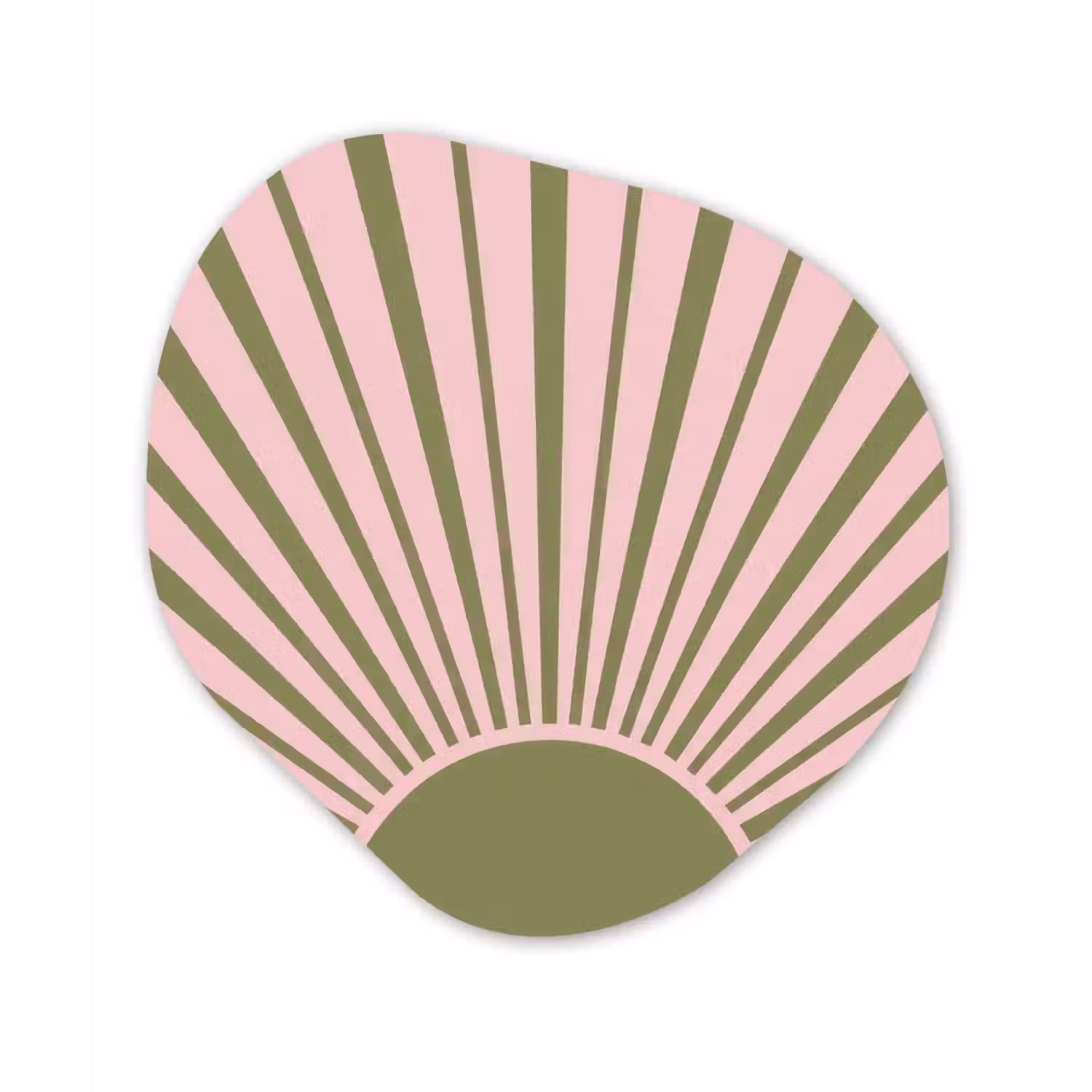 Abstract - Stralen - Grafisch - Roze - Groen Wandcirkel Organisch Forex 3mm klein -3d