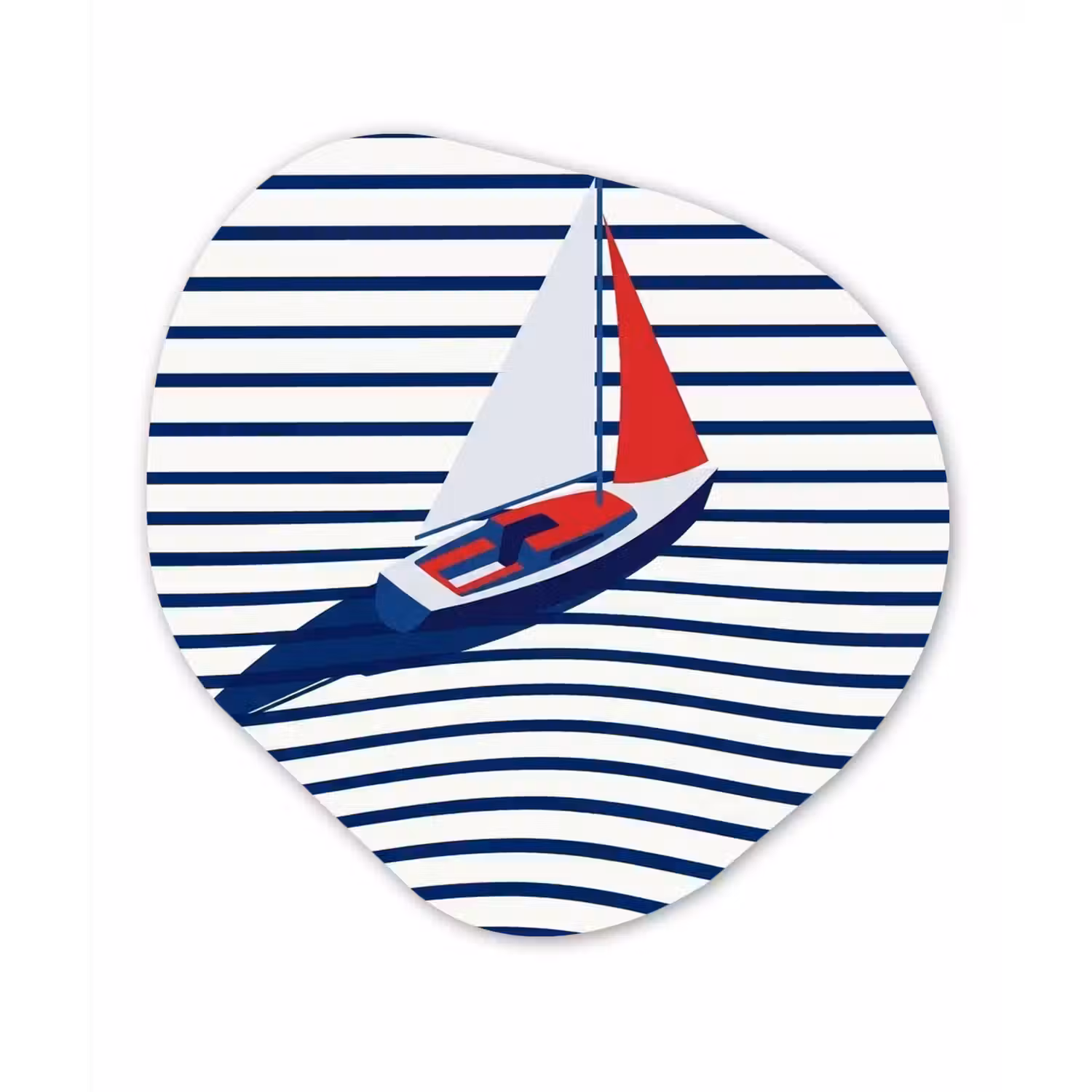 Boot - Water - Abstract - Blauw Wandcirkel Organisch Forex 3mm klein -3d