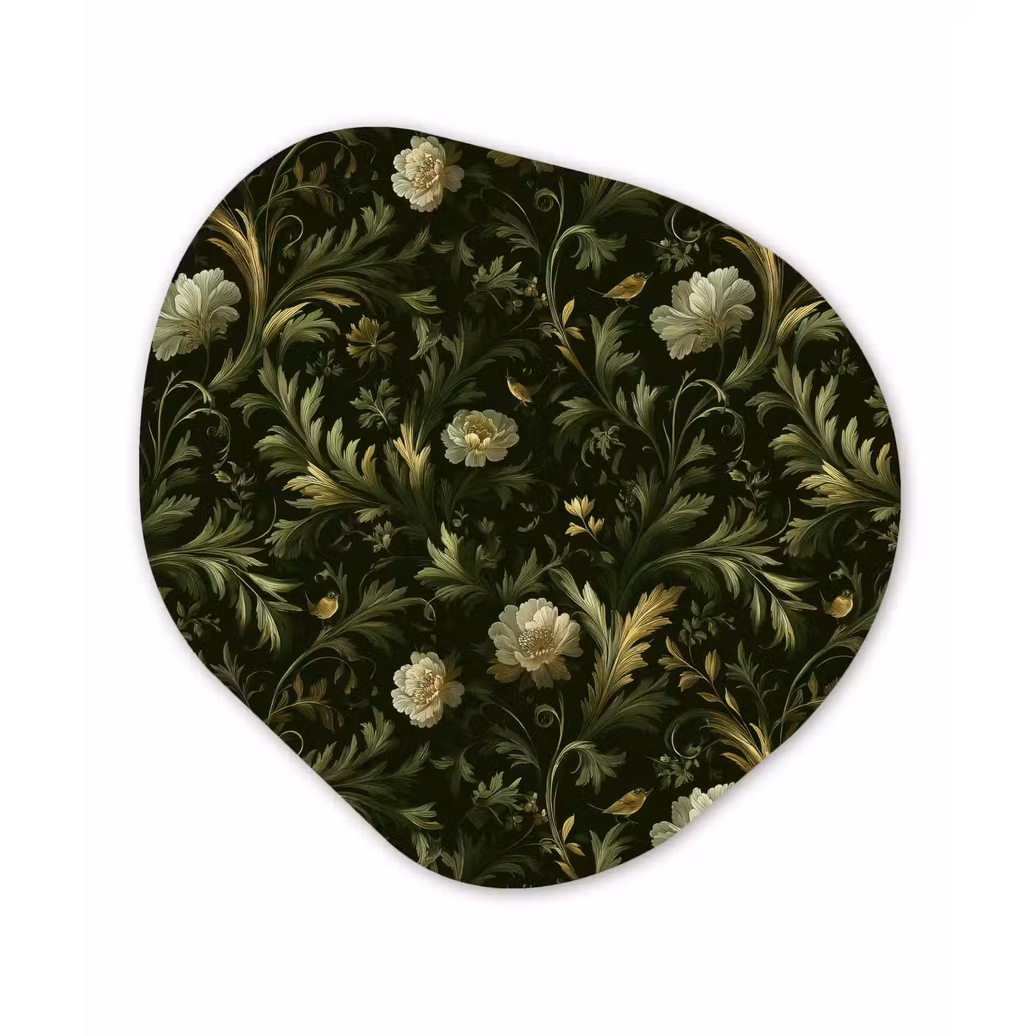 Botanisch - Naadloos - Bloemen Wandcirkel Organisch Forex 3mm klein 629 -3d