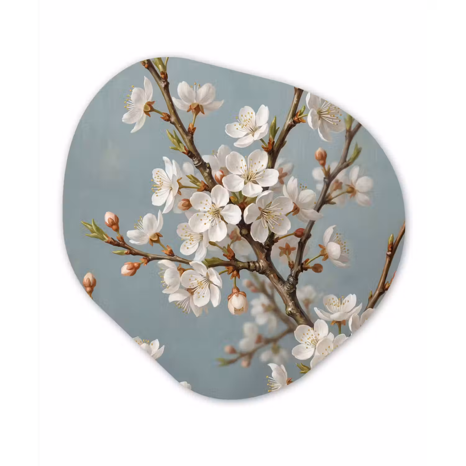 Botanisch - Stilleven - Blauw Wandcirkel Organisch Forex 3mm klein -3d