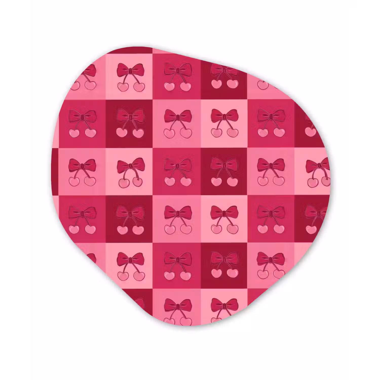 Kersen - Strikjes - Speels - Roze - Bordeaux Wandcirkel Organisch Forex 3mm klein 629 -3d