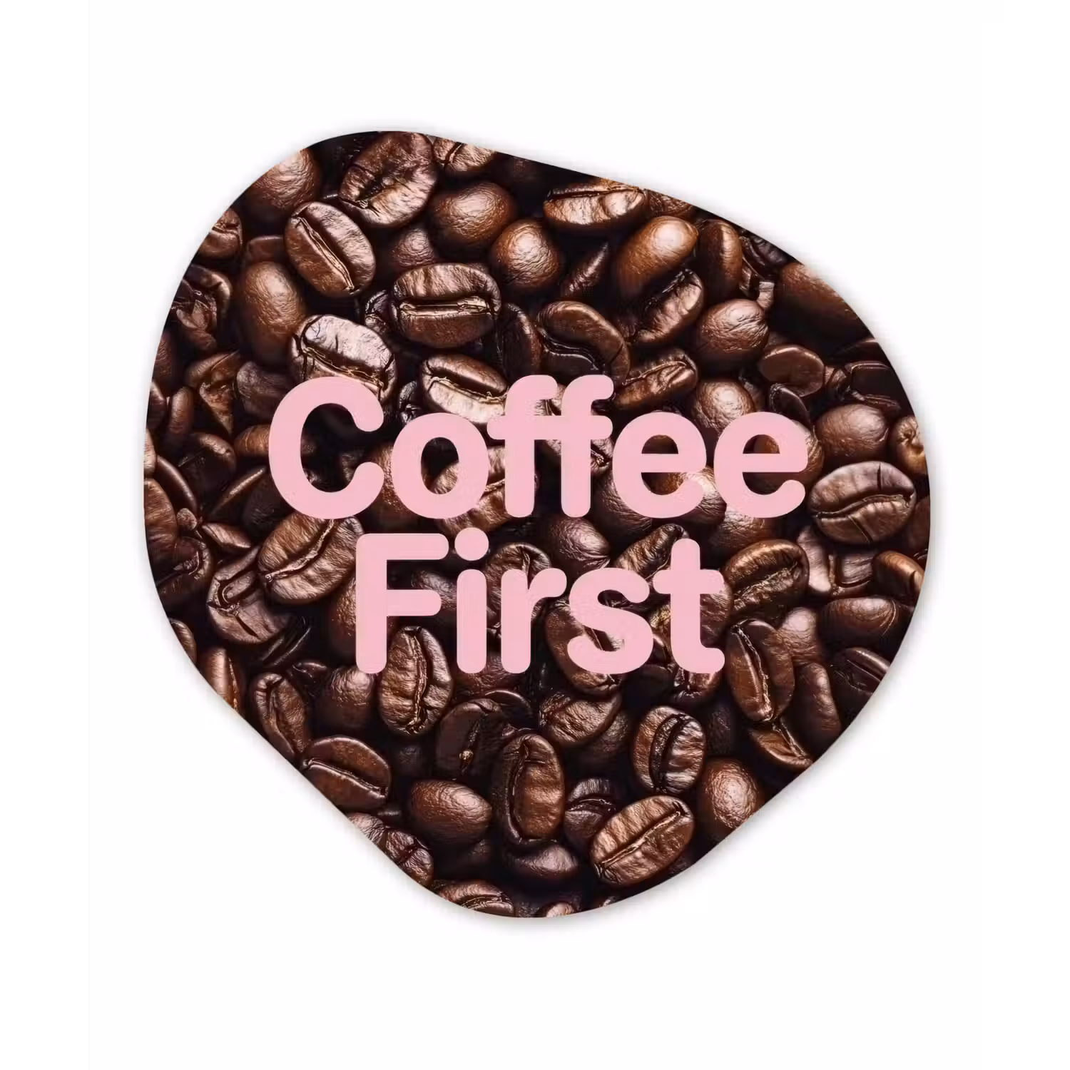 Coffee First - Koffiebonen - Roze Wandcirkel Organisch Forex 3mm klein -3d