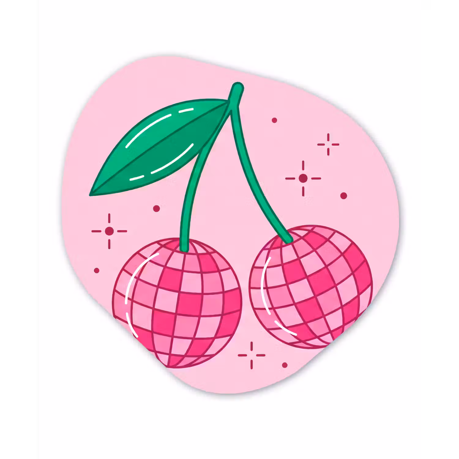 Decoratie - Disco-bal - Feest - Roze Wandcirkel Organisch Forex 3mm klein -3d