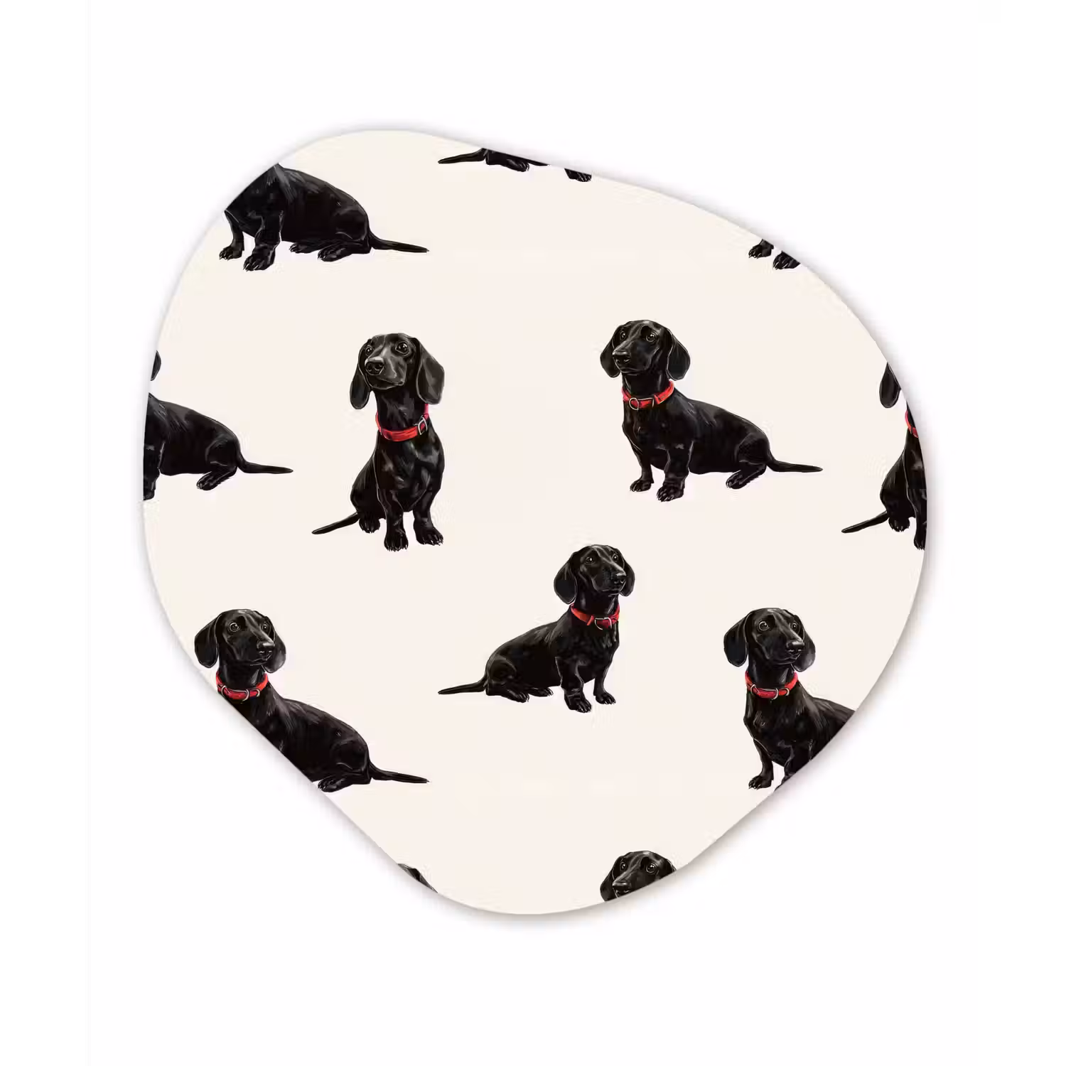 Hond - Patroon - Zwart Wandcirkel Organisch Forex 3mm klein 629 -3d